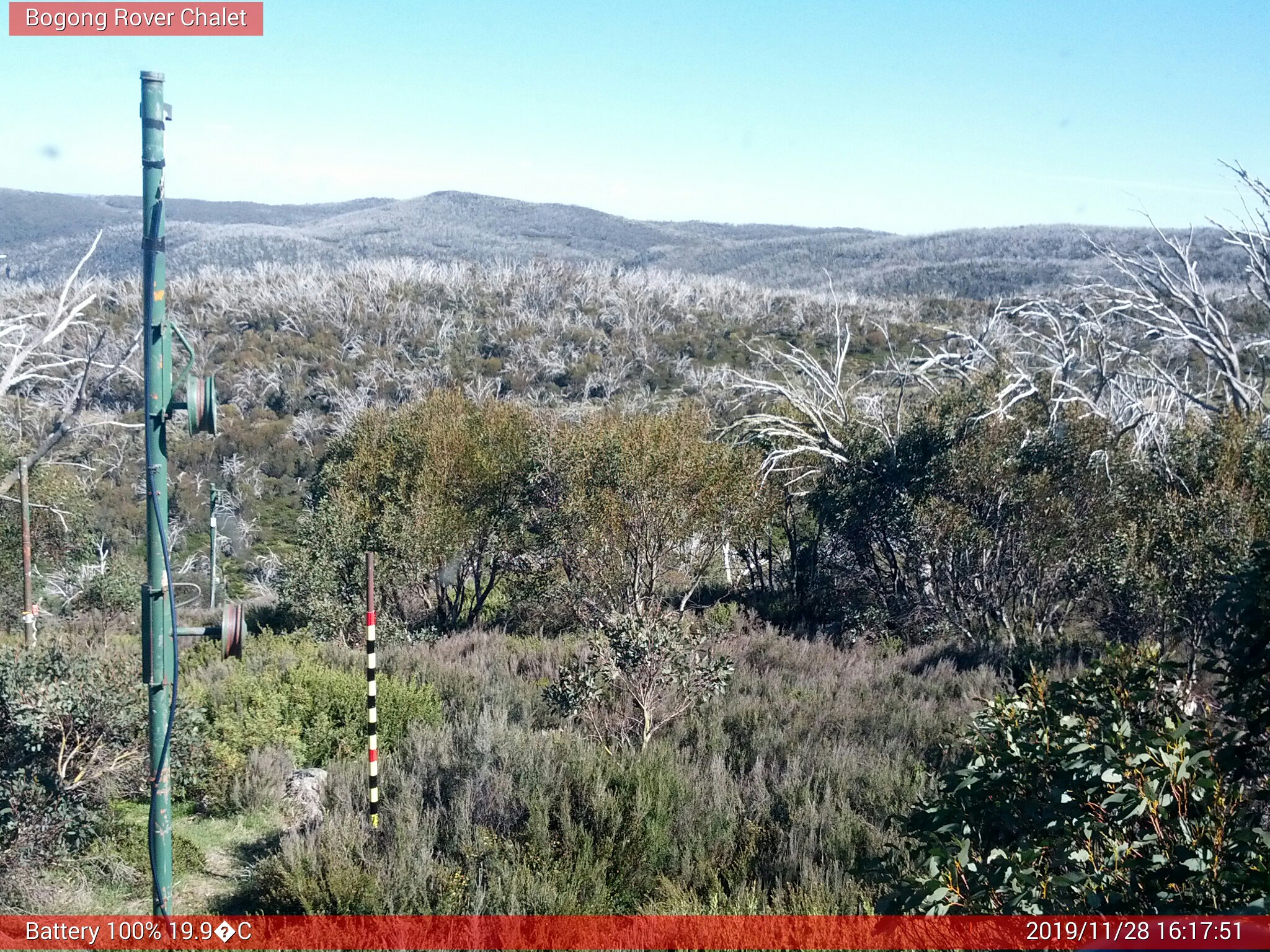 Bogong Web Cam 4:17pm Thursday 28th of November 2019