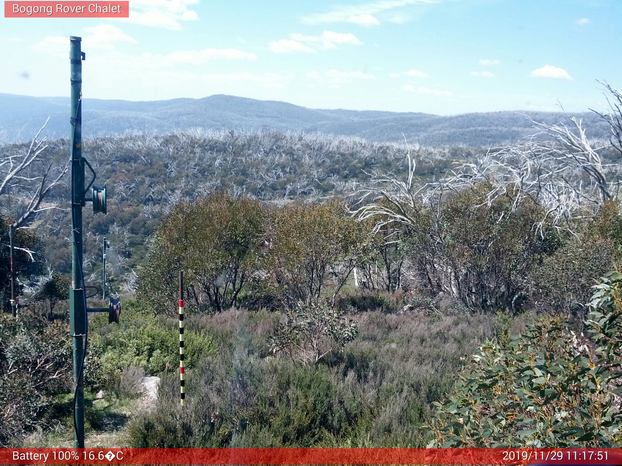 Bogong Web Cam 11:17am Friday 29th of November 2019