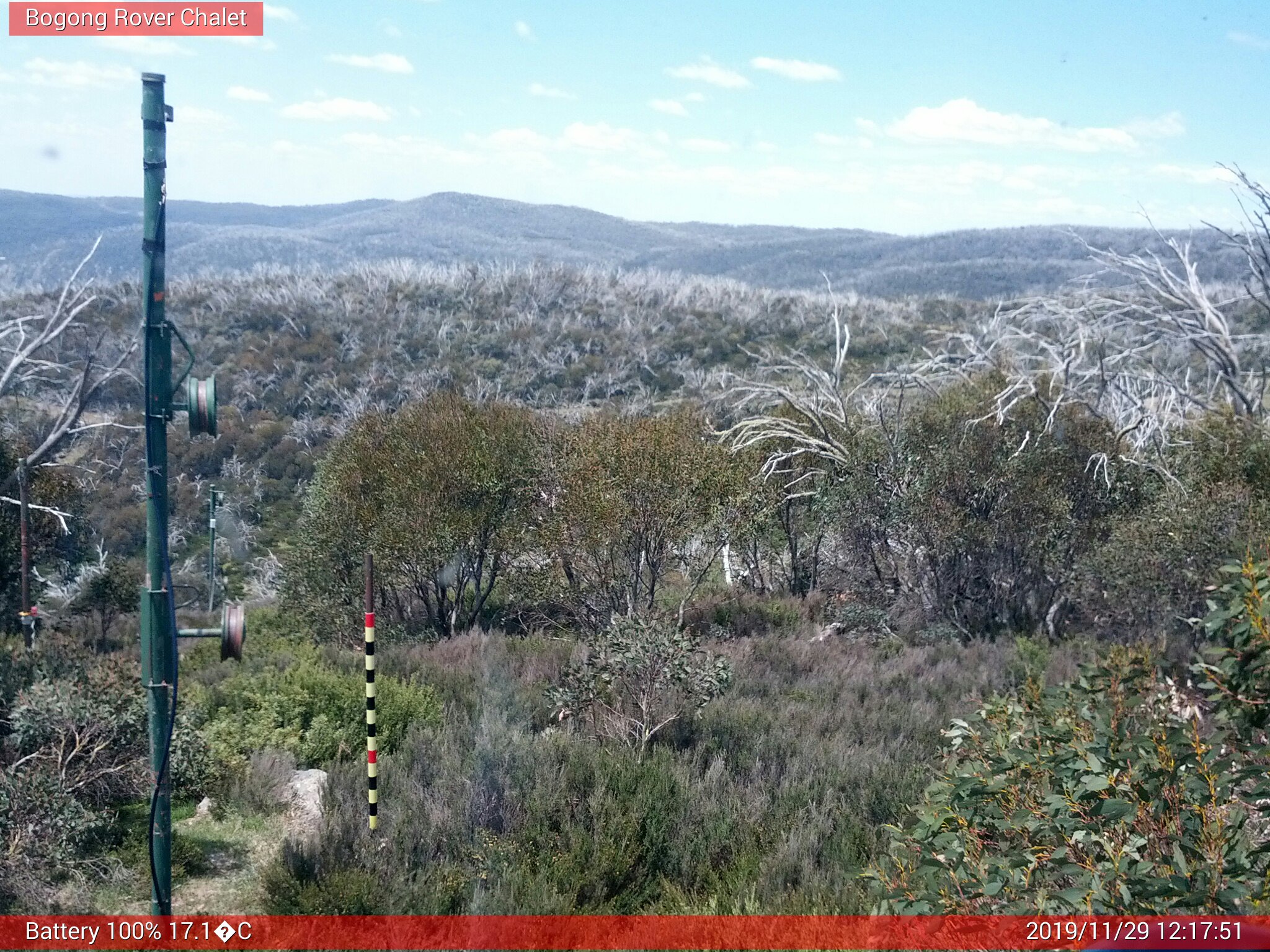 Bogong Web Cam 12:17pm Friday 29th of November 2019