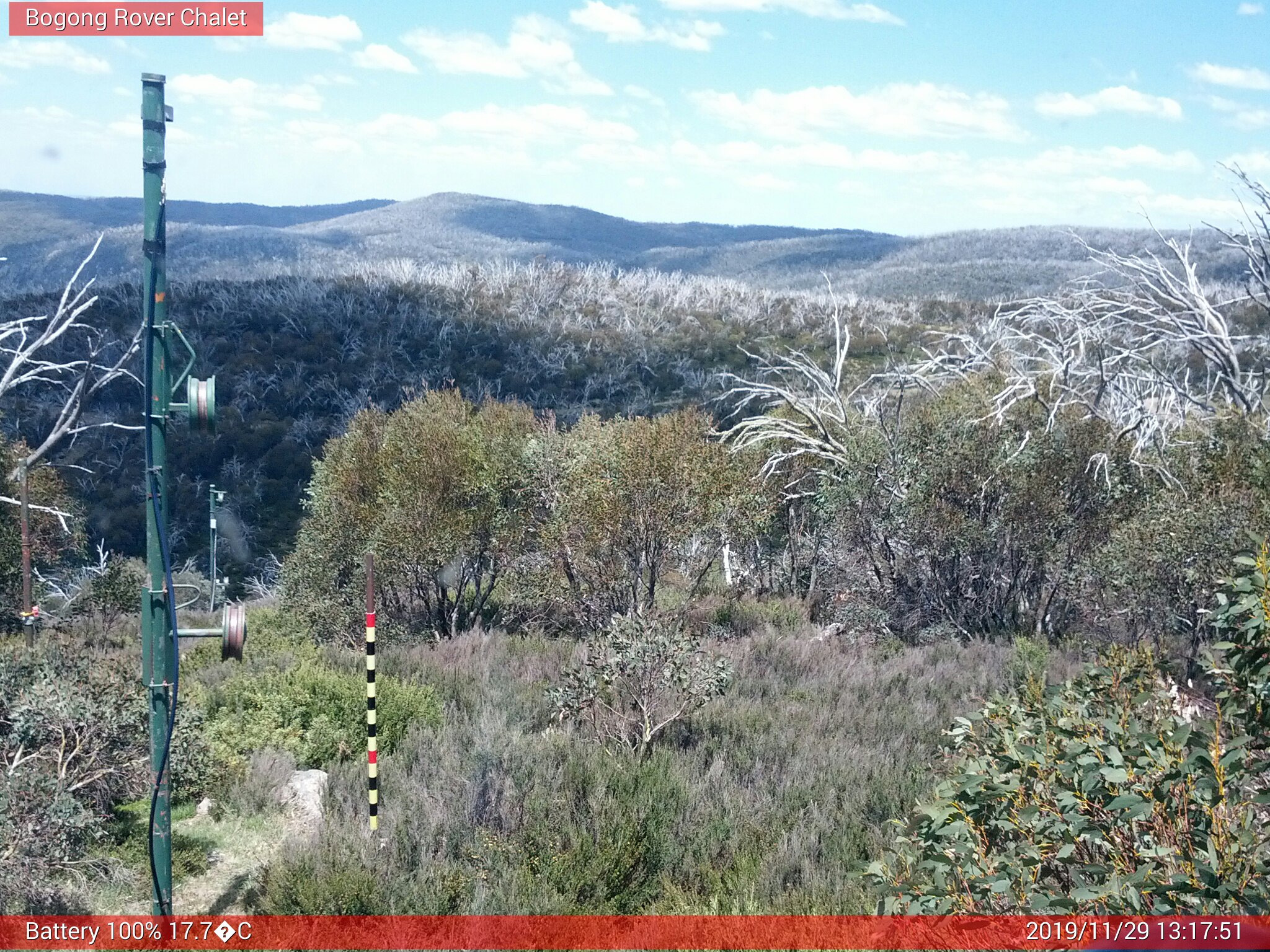 Bogong Web Cam 1:17pm Friday 29th of November 2019