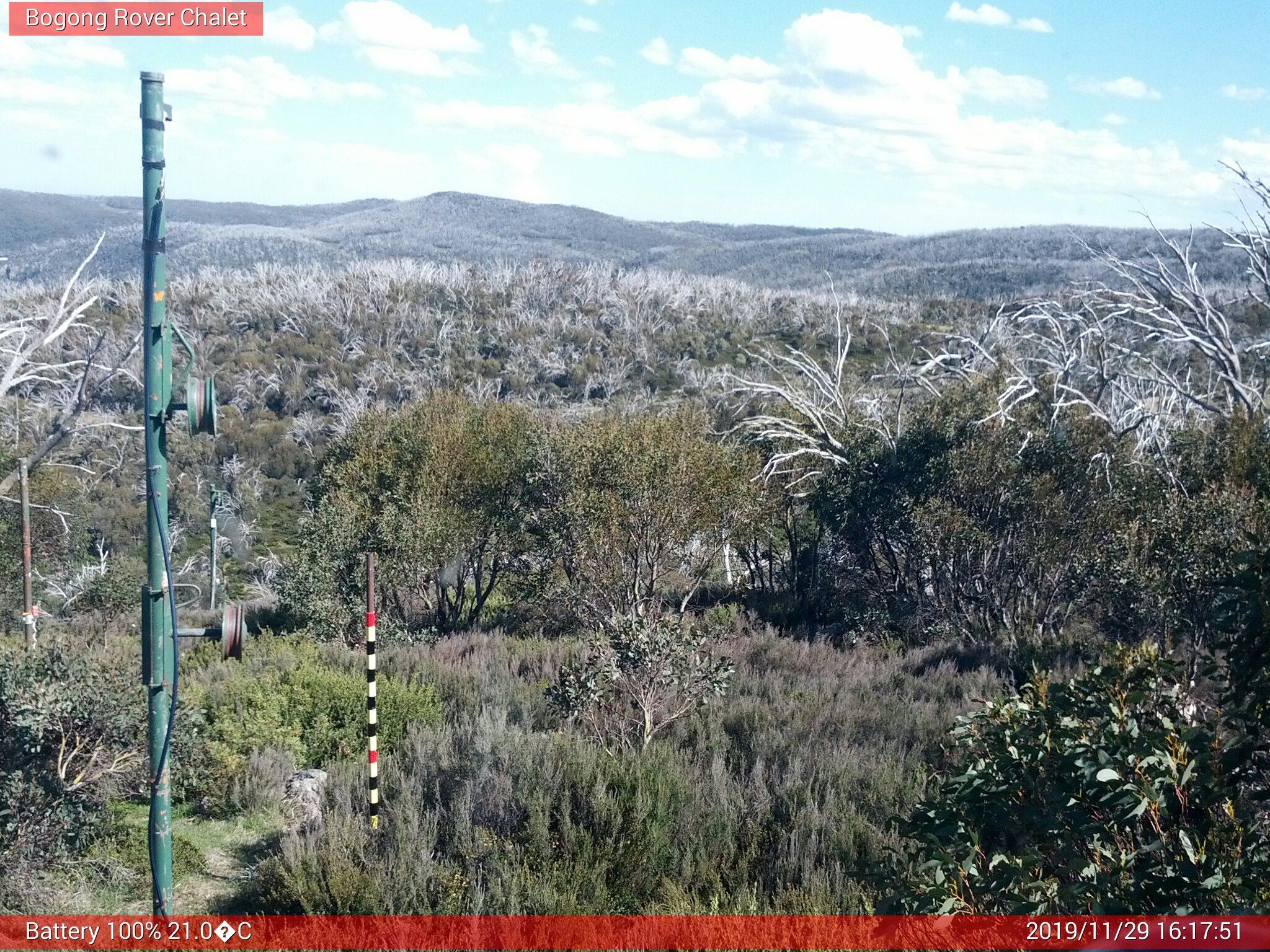 Bogong Web Cam 4:17pm Friday 29th of November 2019