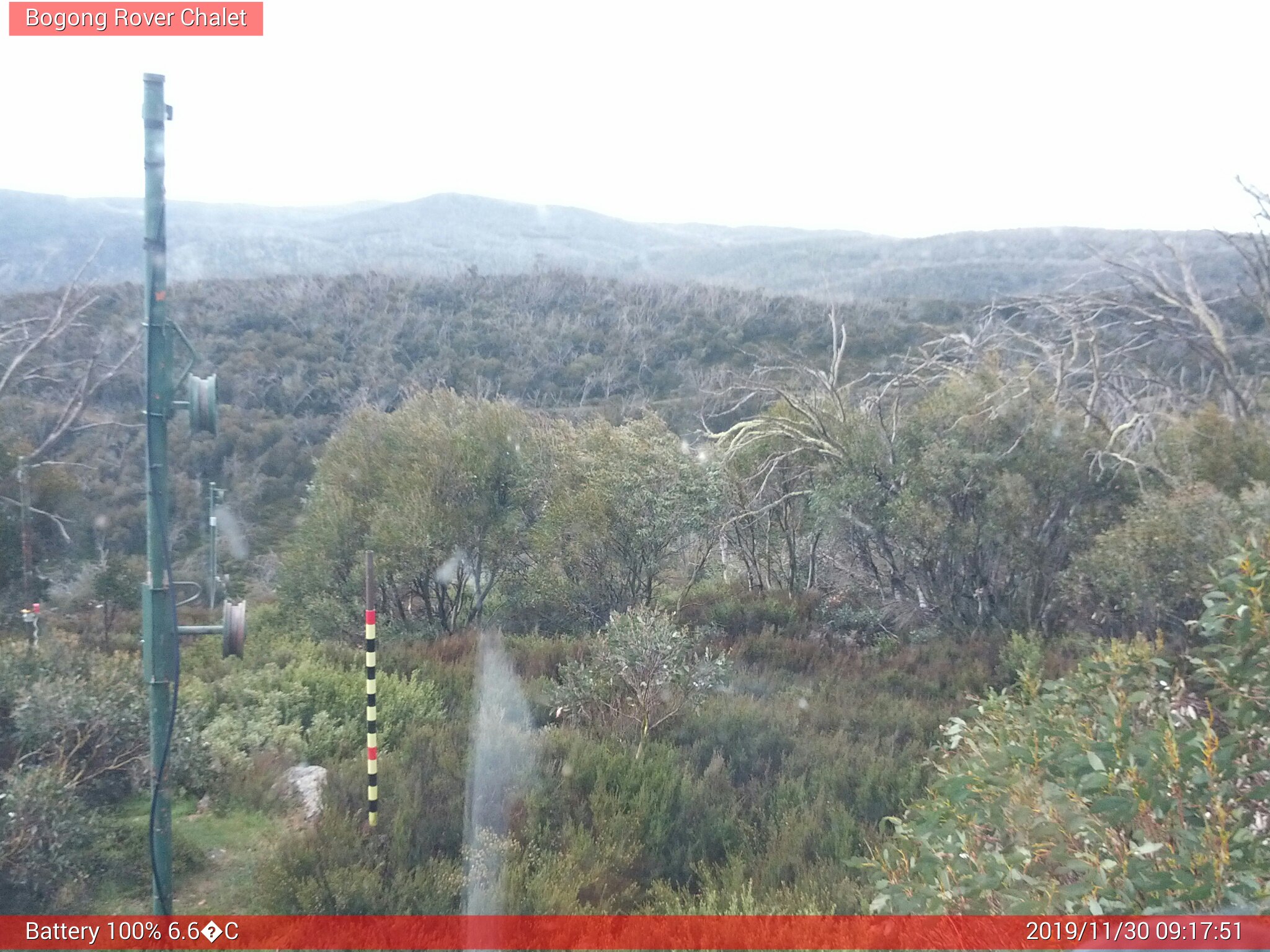 Bogong Web Cam 9:17am Saturday 30th of November 2019