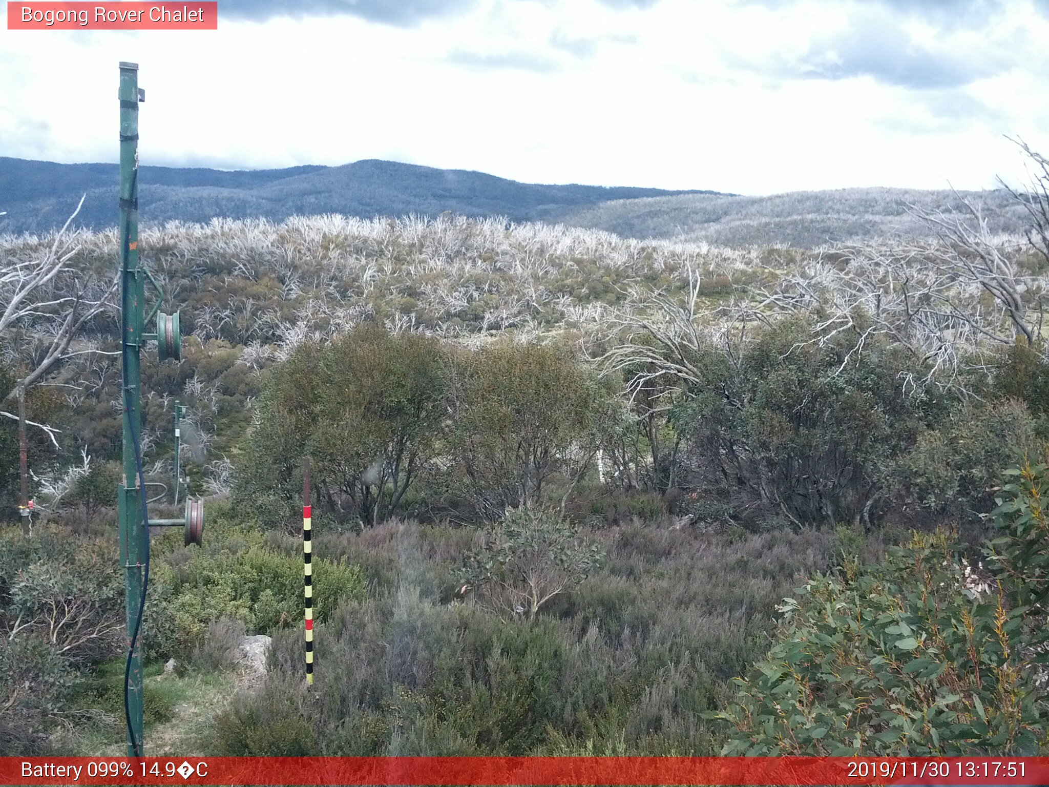 Bogong Web Cam 1:17pm Saturday 30th of November 2019