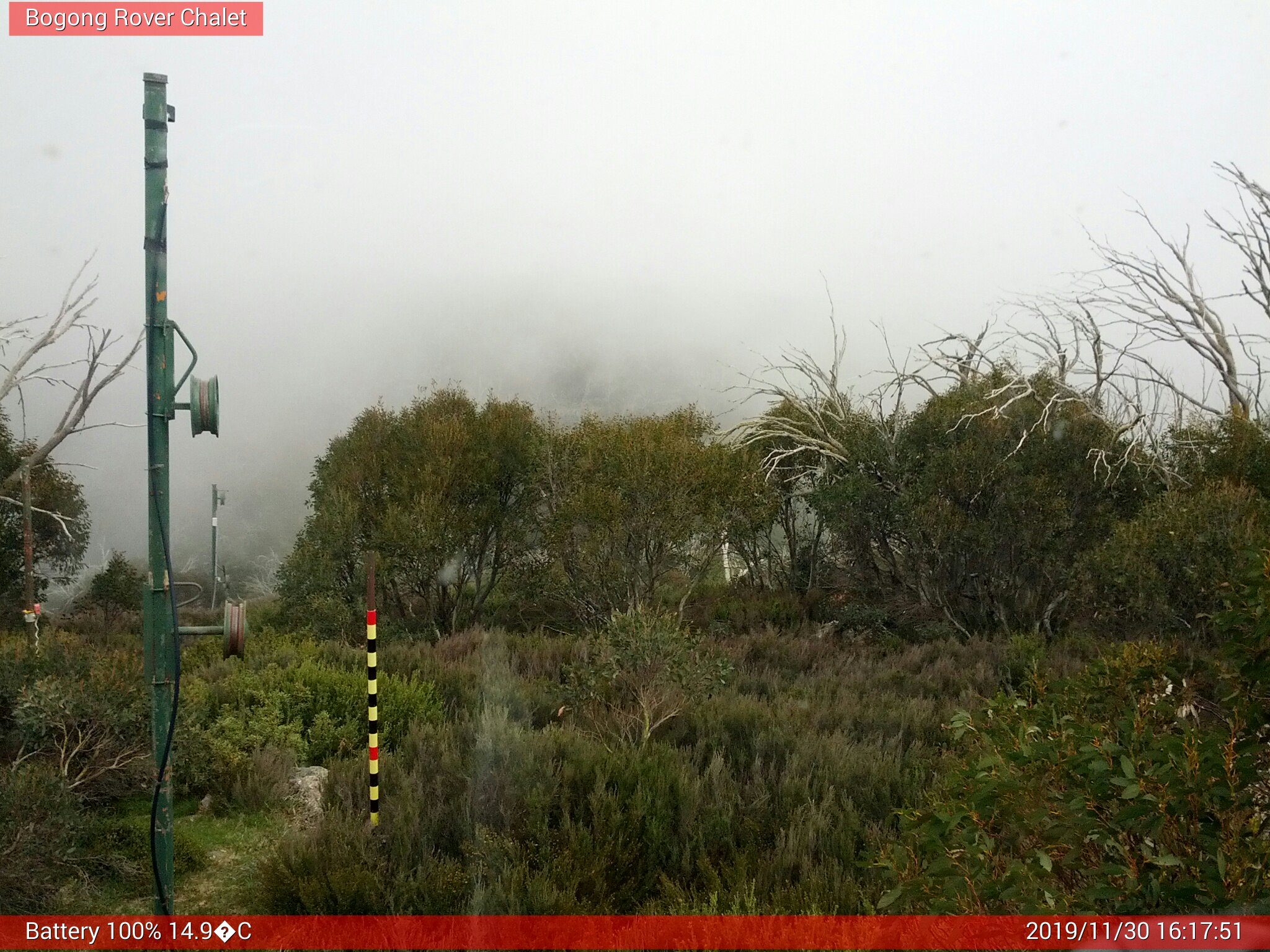 Bogong Web Cam 4:17pm Saturday 30th of November 2019