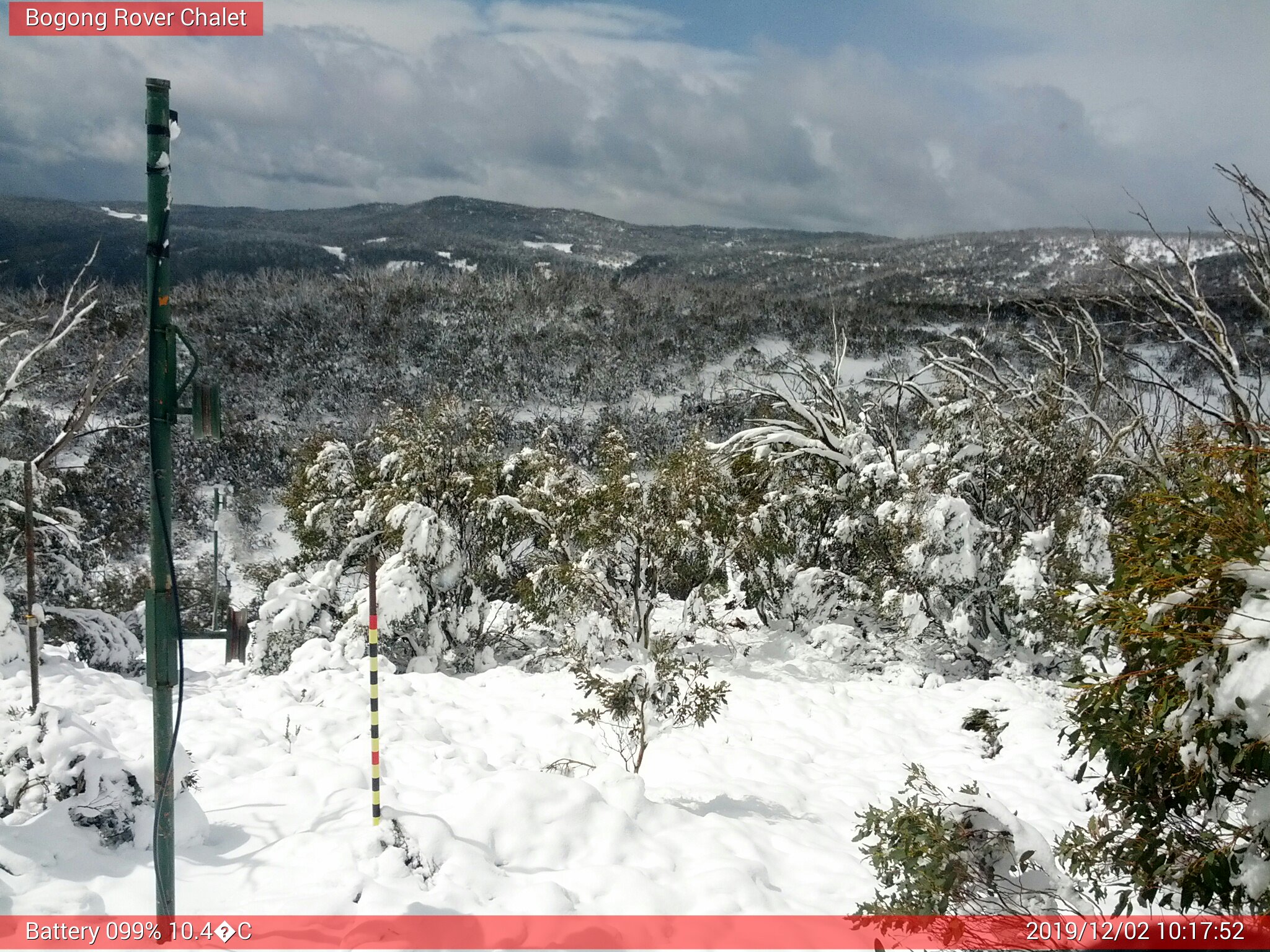 Bogong Web Cam 10:17am Monday 2nd of December 2019