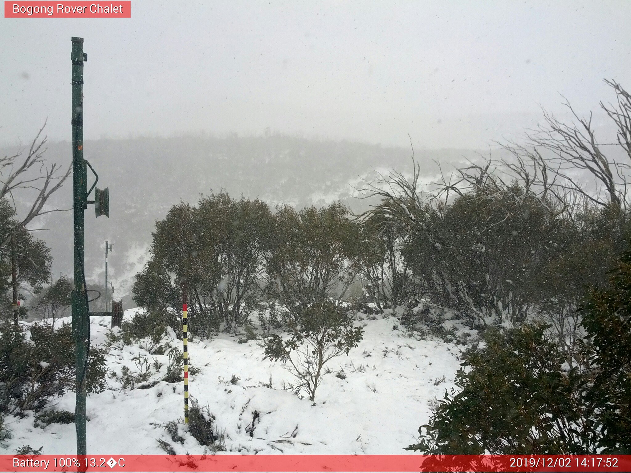 Bogong Web Cam 2:17pm Monday 2nd of December 2019