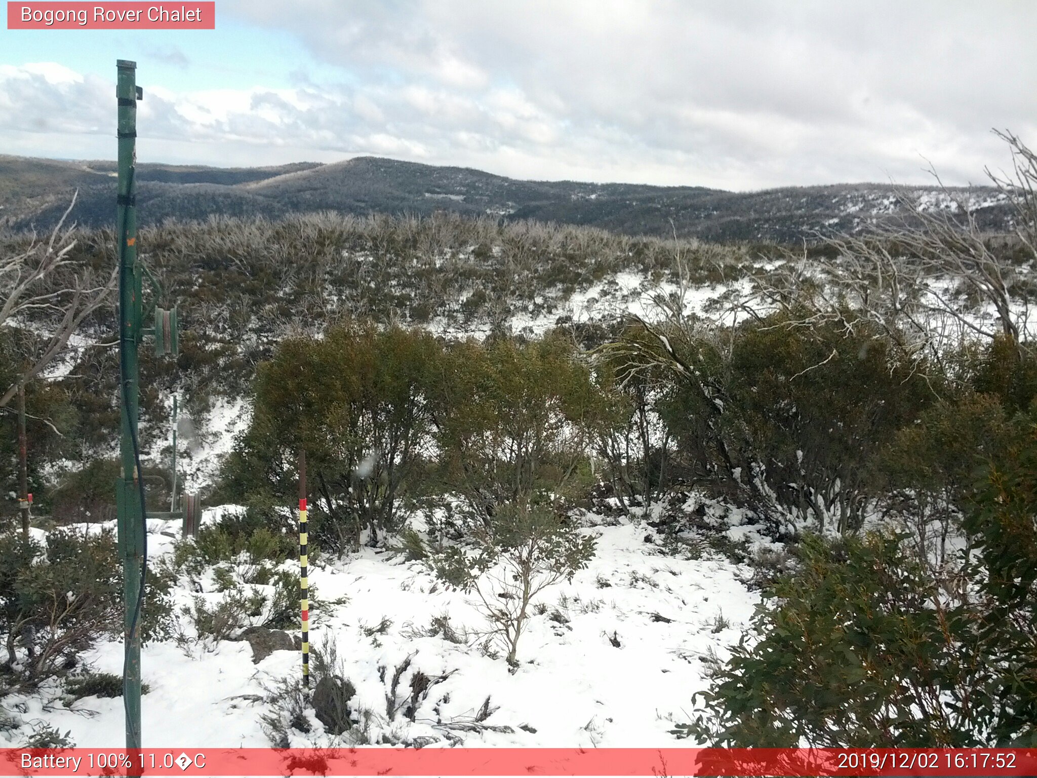 Bogong Web Cam 4:17pm Monday 2nd of December 2019