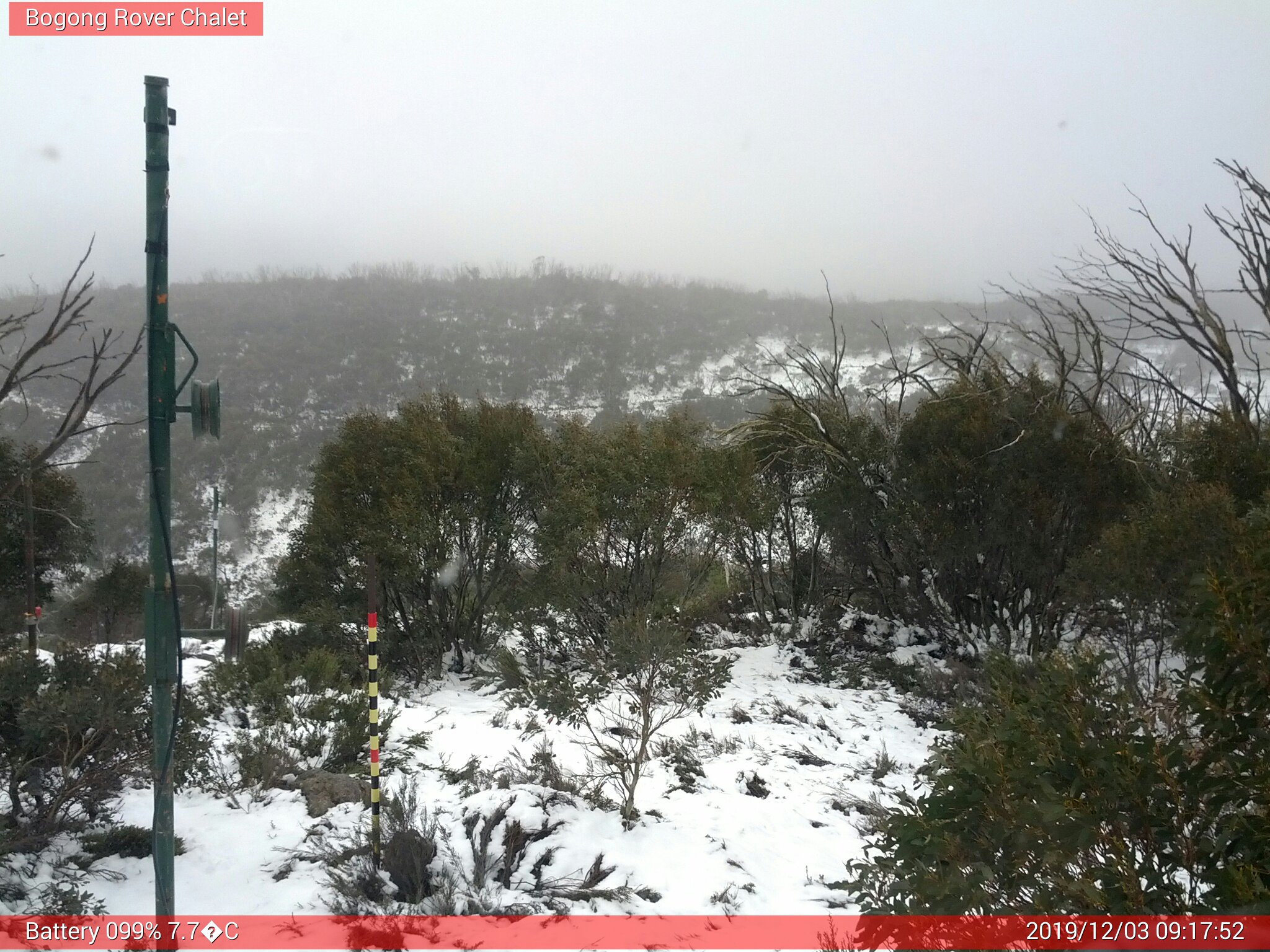 Bogong Web Cam 9:17am Tuesday 3rd of December 2019