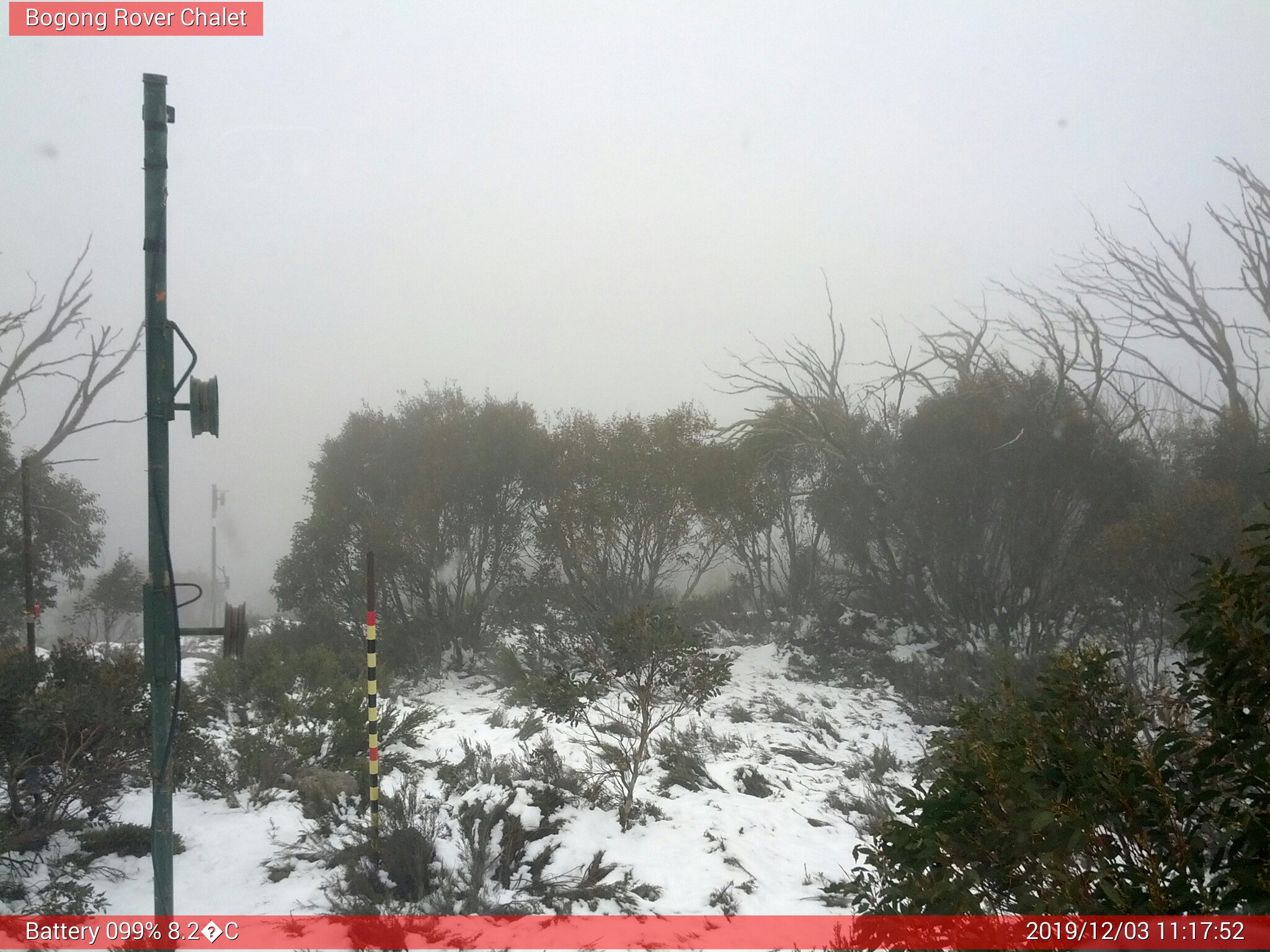 Bogong Web Cam 11:17am Tuesday 3rd of December 2019