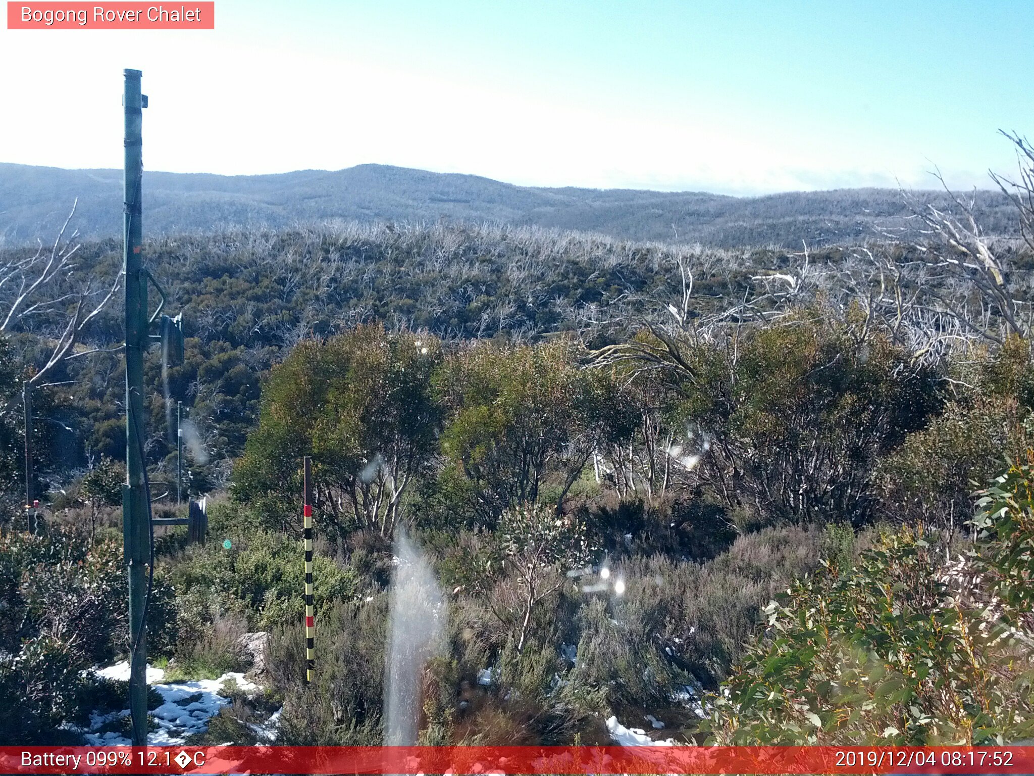 Bogong Web Cam 8:17am Wednesday 4th of December 2019