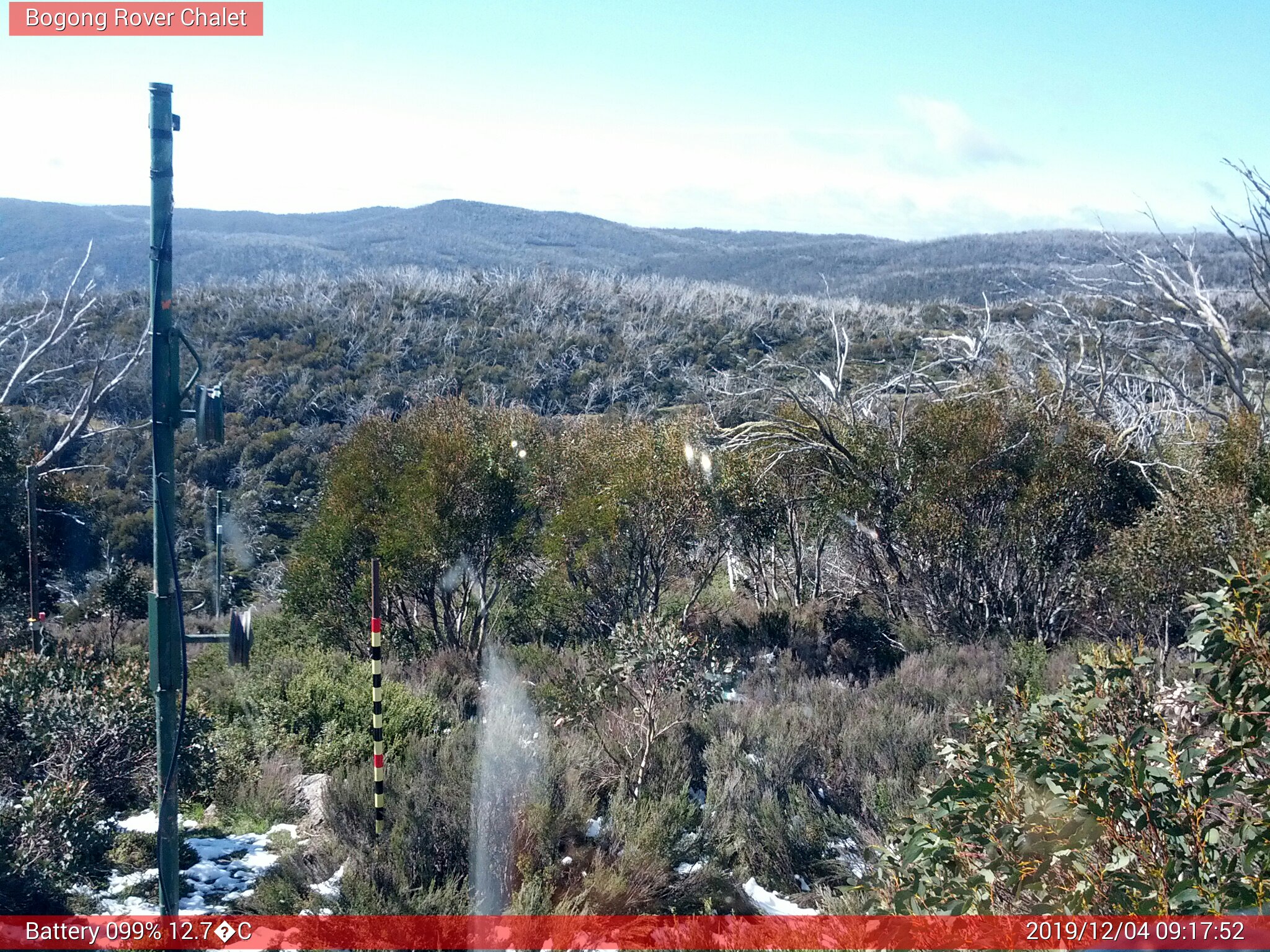 Bogong Web Cam 9:17am Wednesday 4th of December 2019