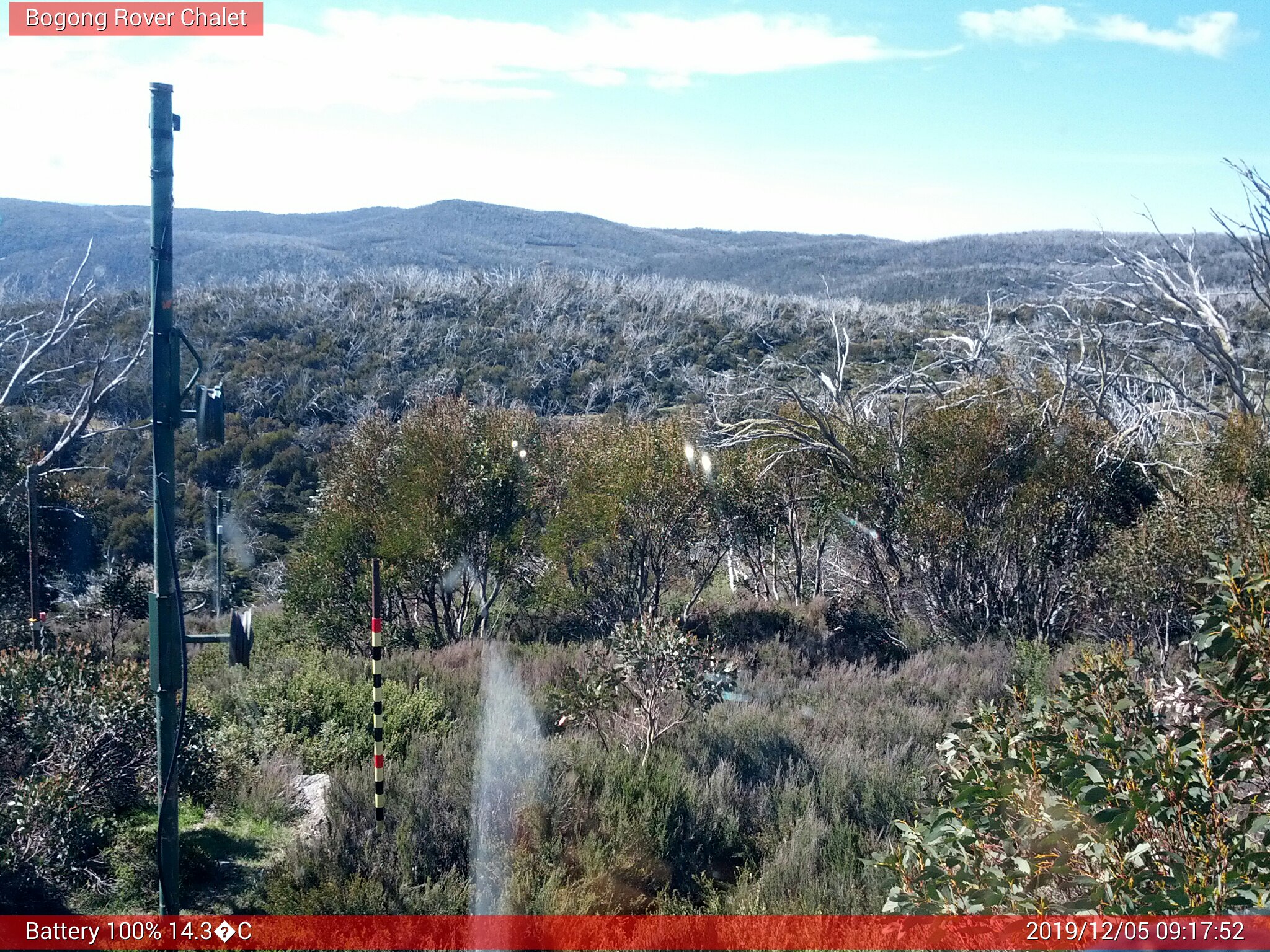 Bogong Web Cam 9:17am Thursday 5th of December 2019