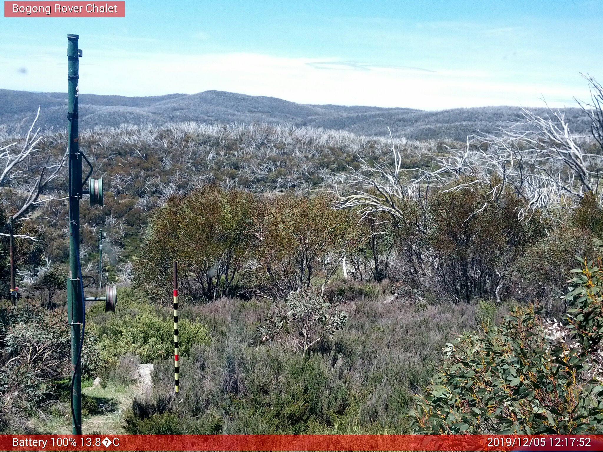 Bogong Web Cam 12:17pm Thursday 5th of December 2019