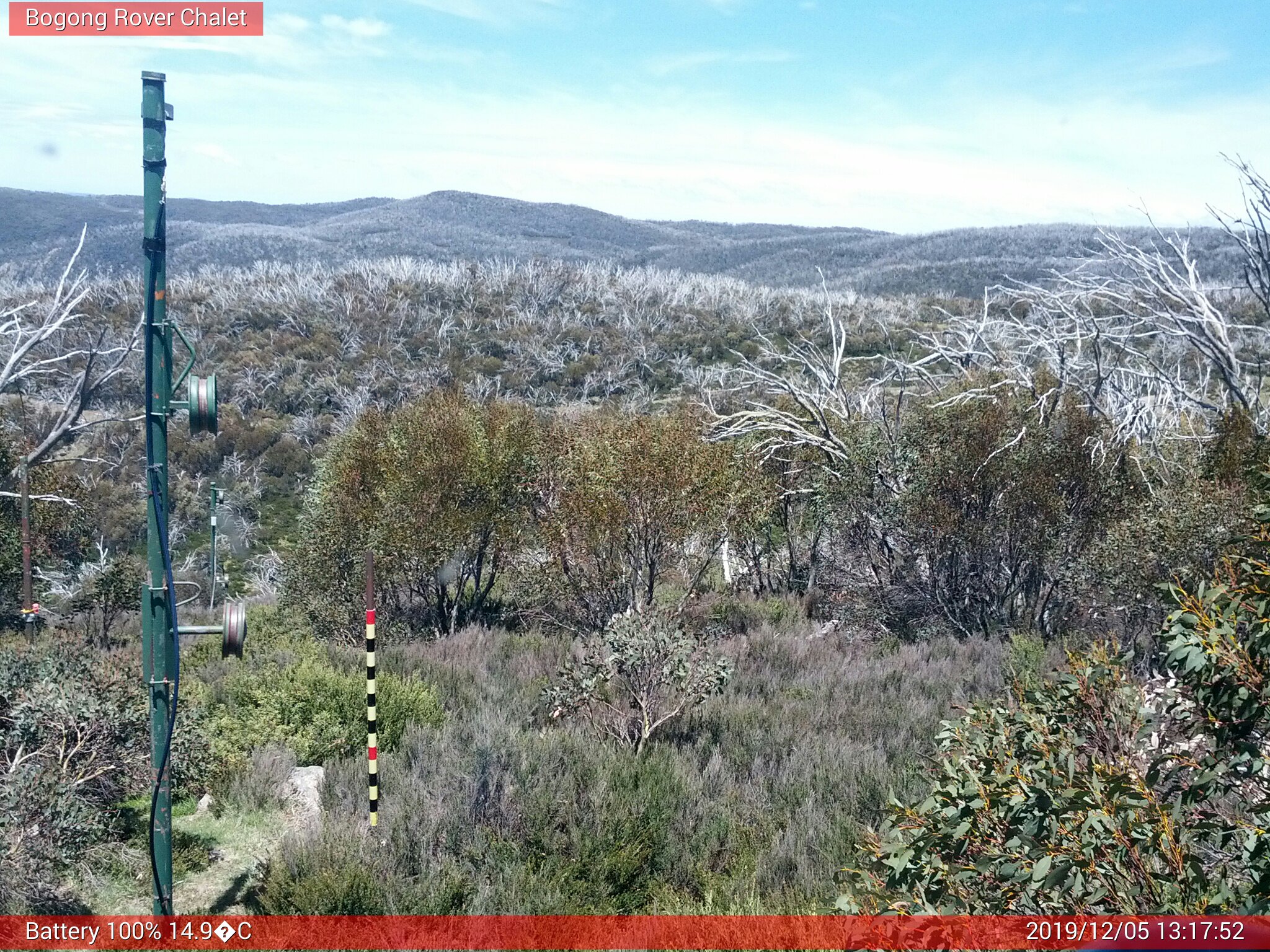 Bogong Web Cam 1:17pm Thursday 5th of December 2019