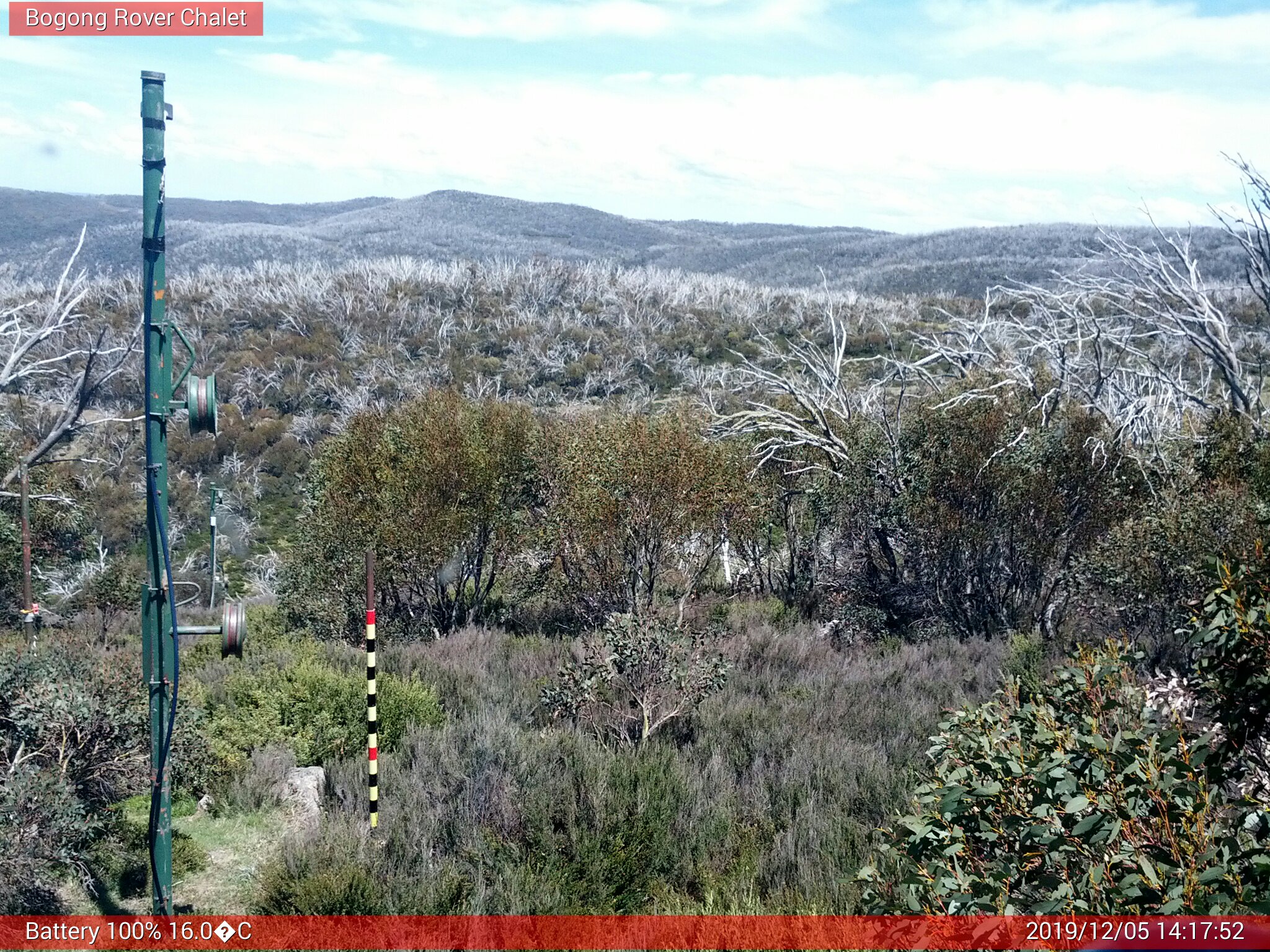 Bogong Web Cam 2:17pm Thursday 5th of December 2019