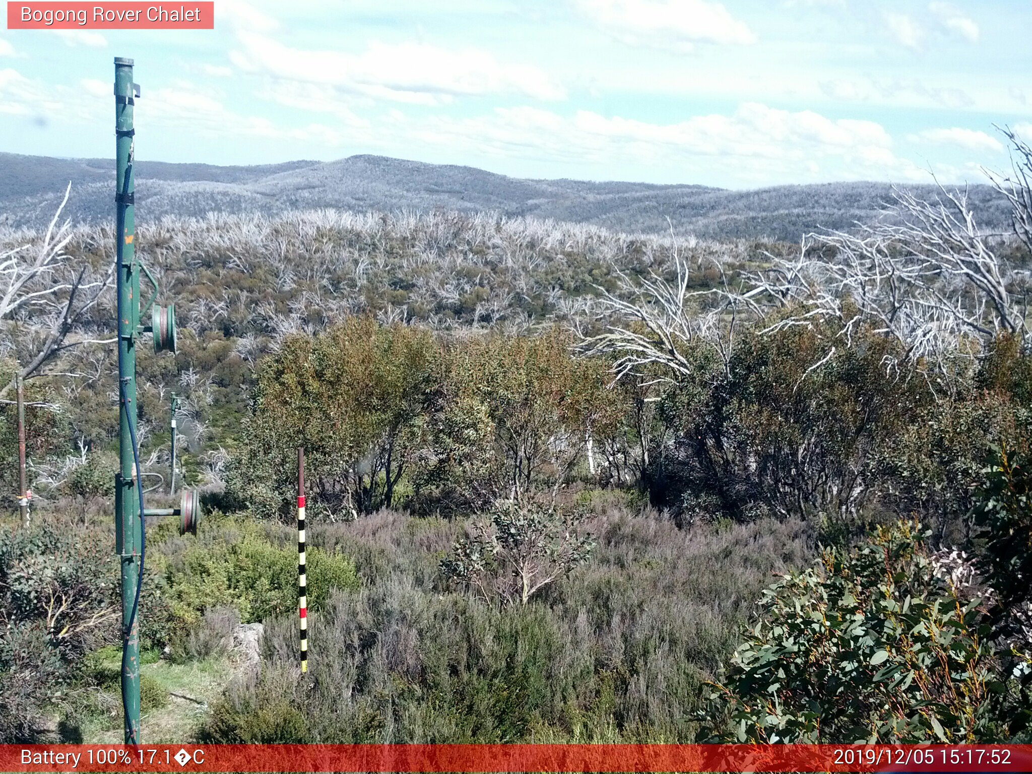 Bogong Web Cam 3:17pm Thursday 5th of December 2019