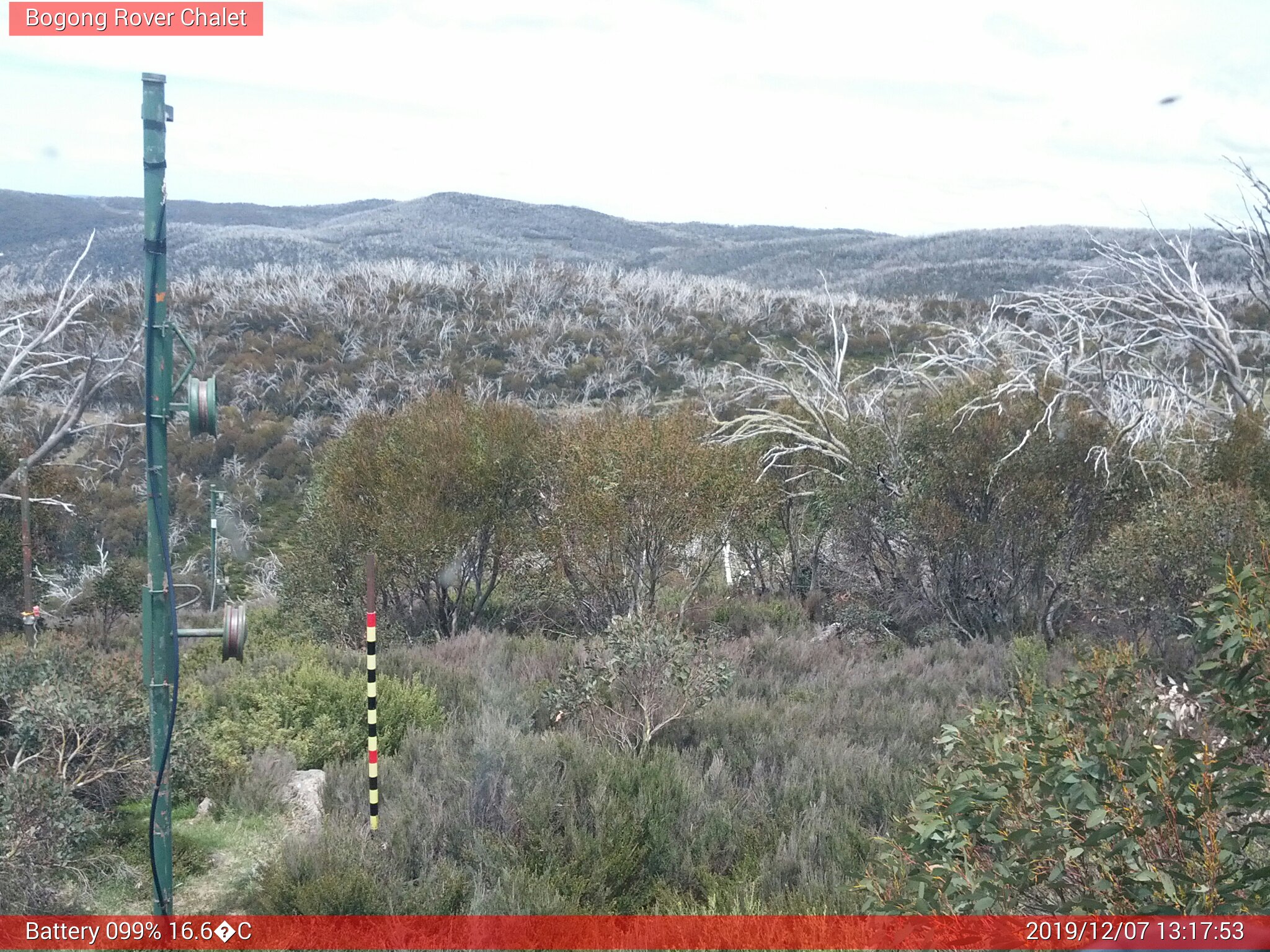 Bogong Web Cam 1:17pm Saturday 7th of December 2019