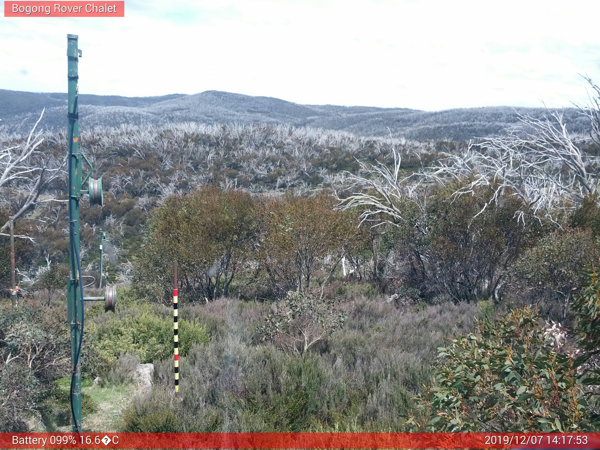 Bogong Web Cam 2:17pm Saturday 7th of December 2019