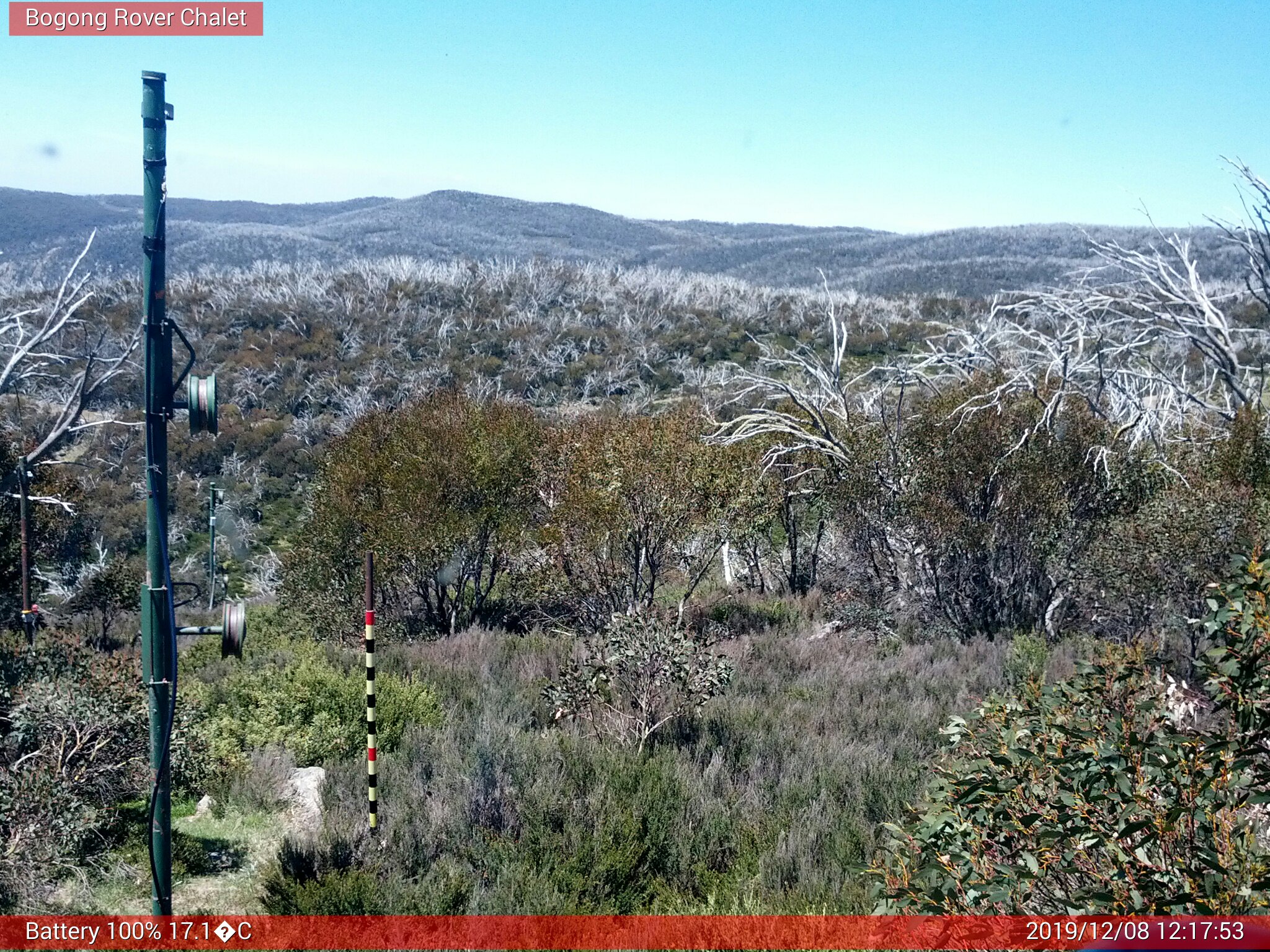 Bogong Web Cam 12:17pm Sunday 8th of December 2019