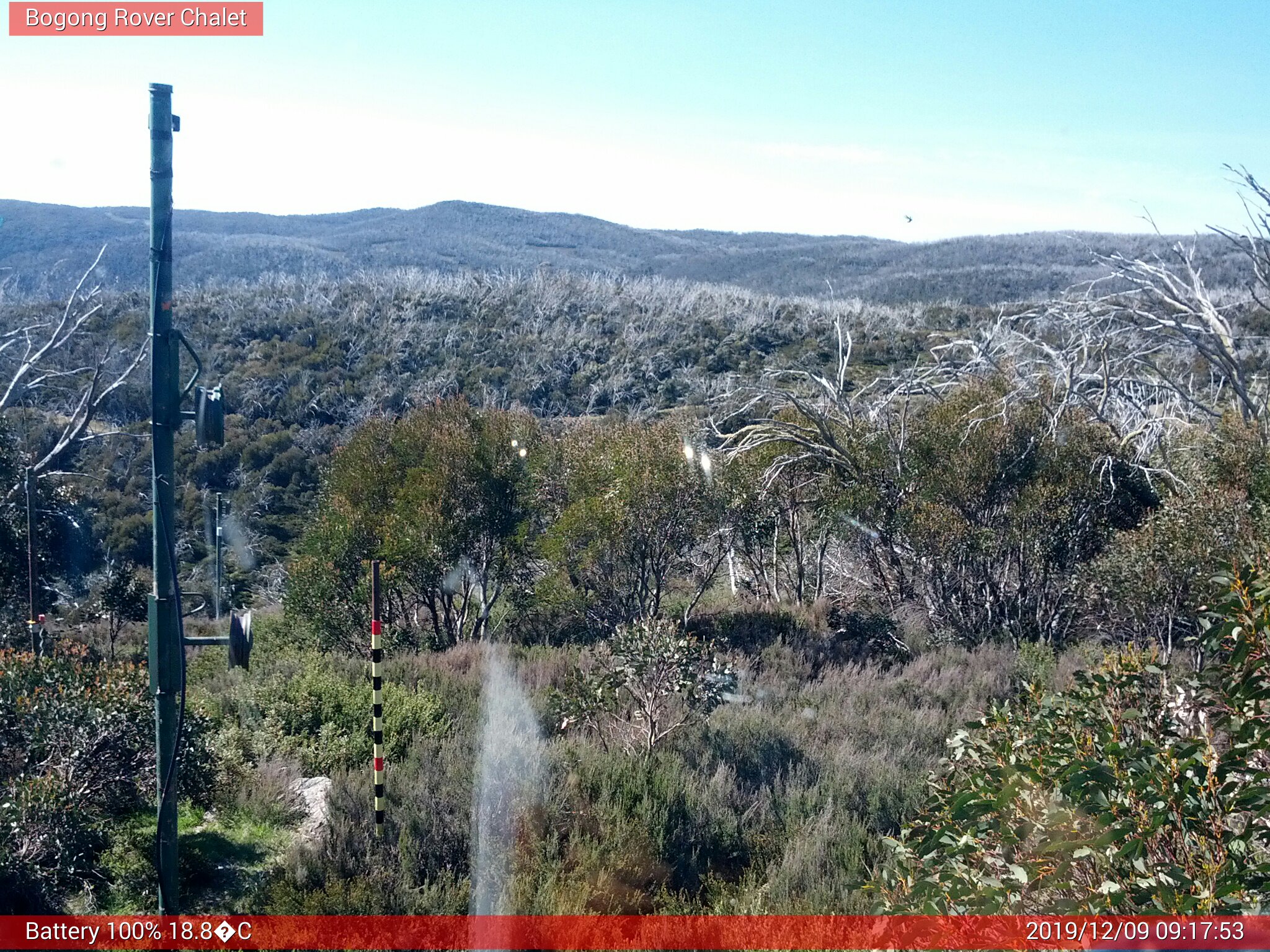 Bogong Web Cam 9:17am Monday 9th of December 2019