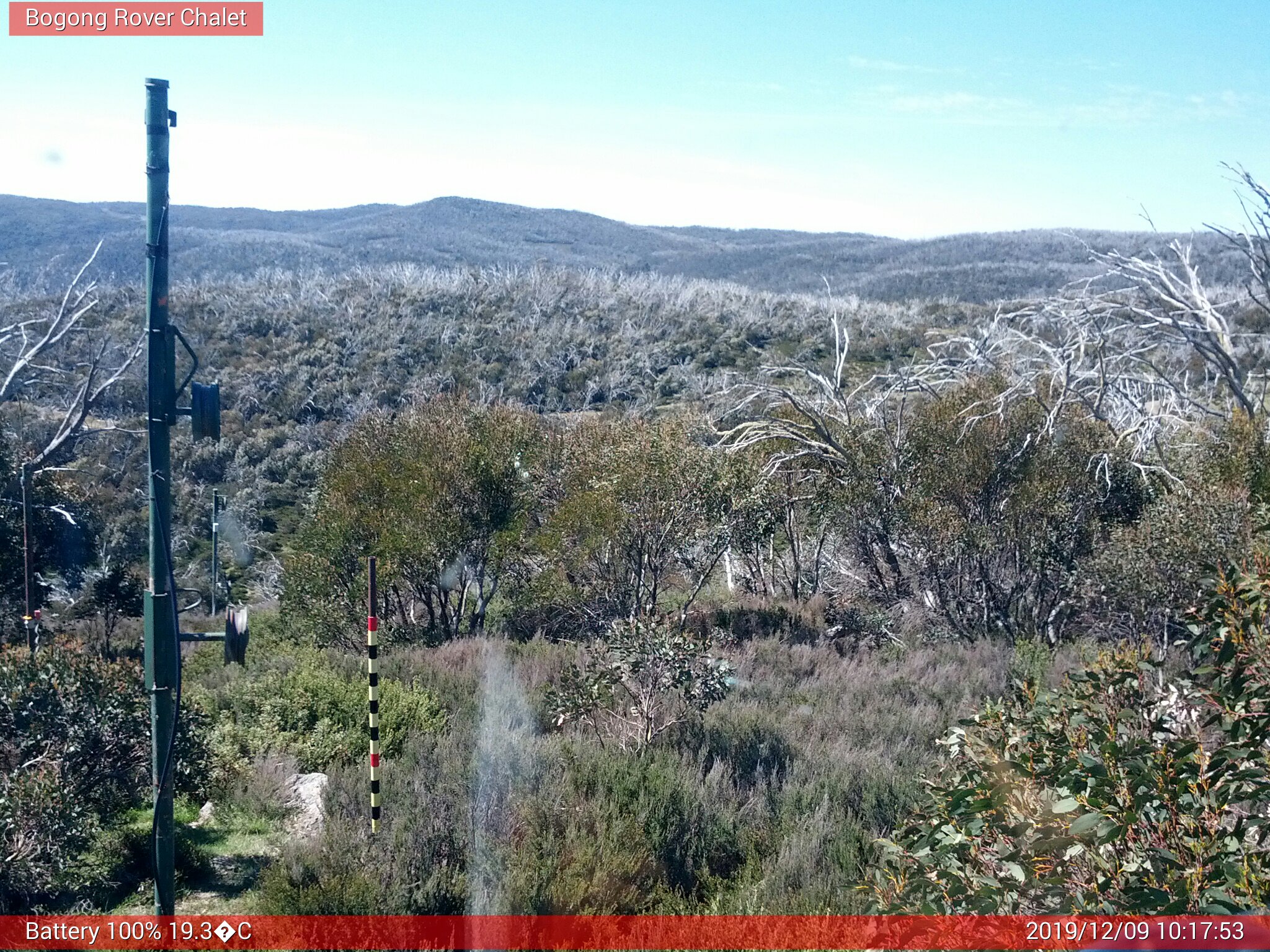 Bogong Web Cam 10:17am Monday 9th of December 2019