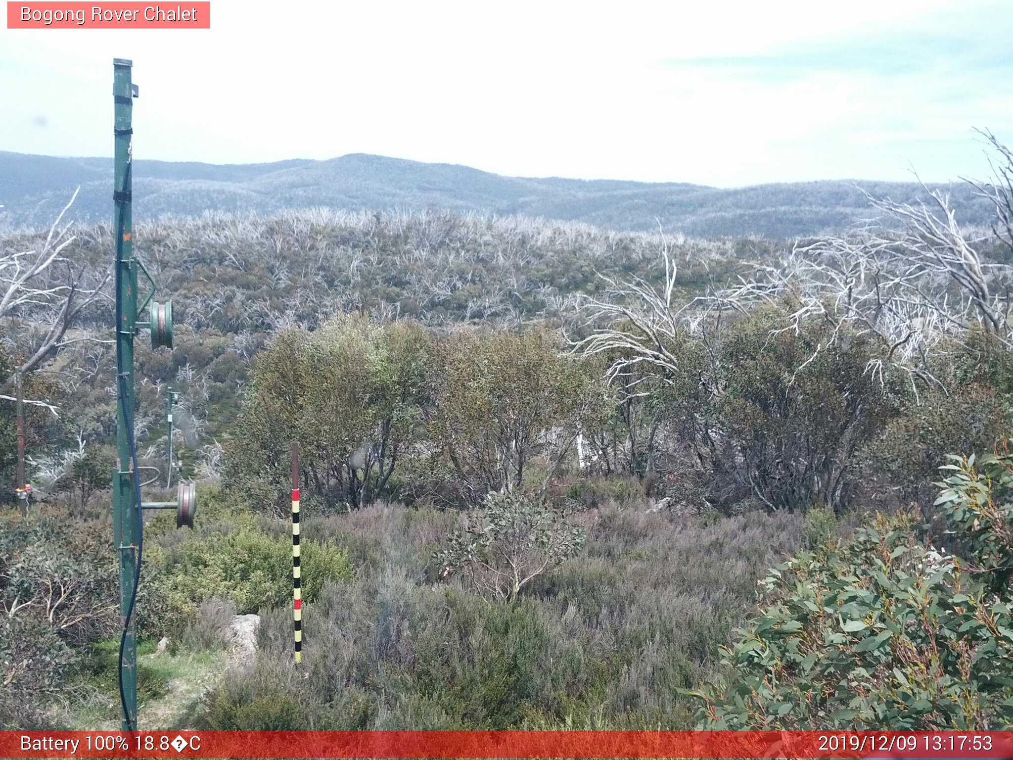 Bogong Web Cam 1:17pm Monday 9th of December 2019