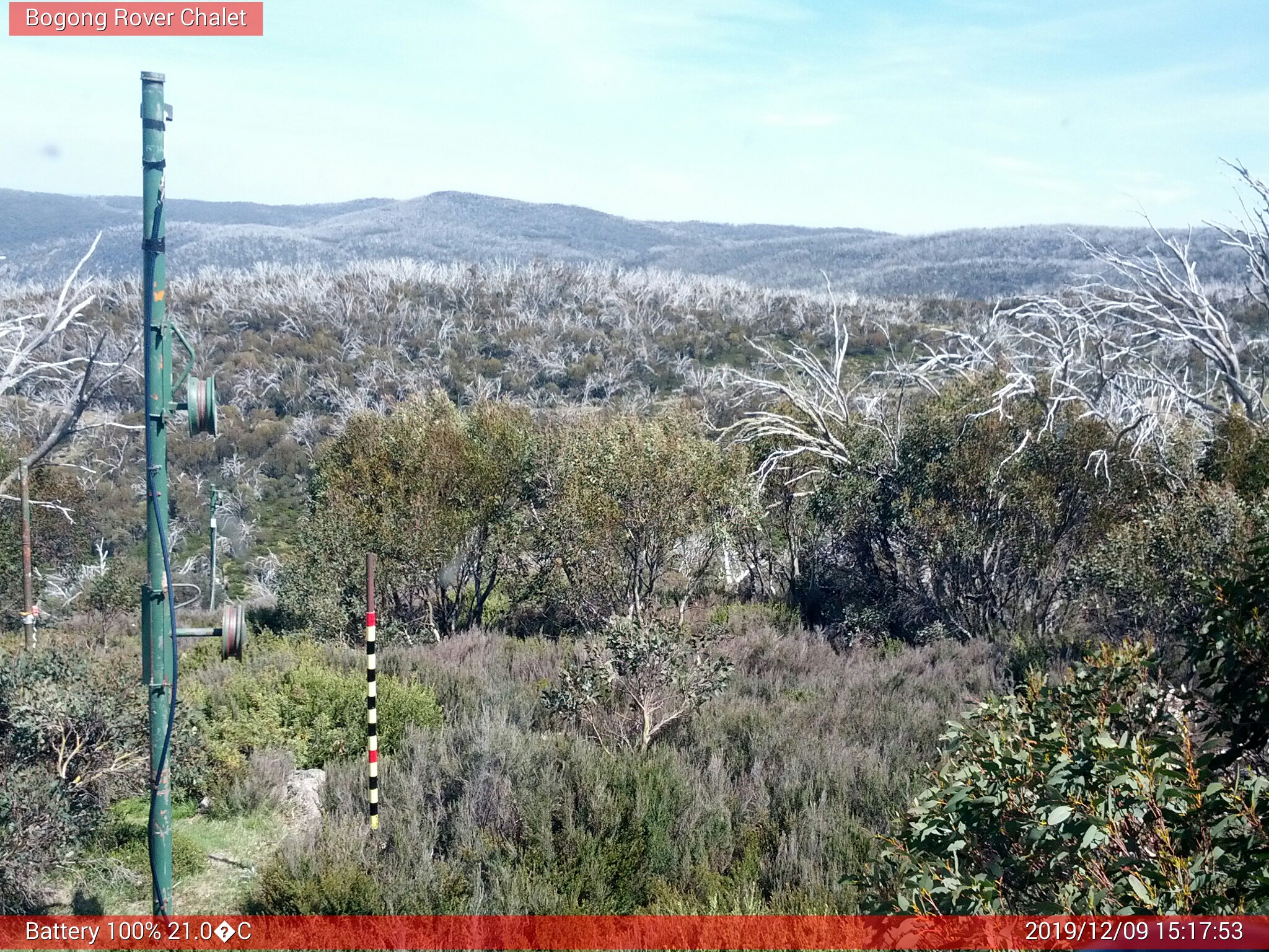 Bogong Web Cam 3:17pm Monday 9th of December 2019