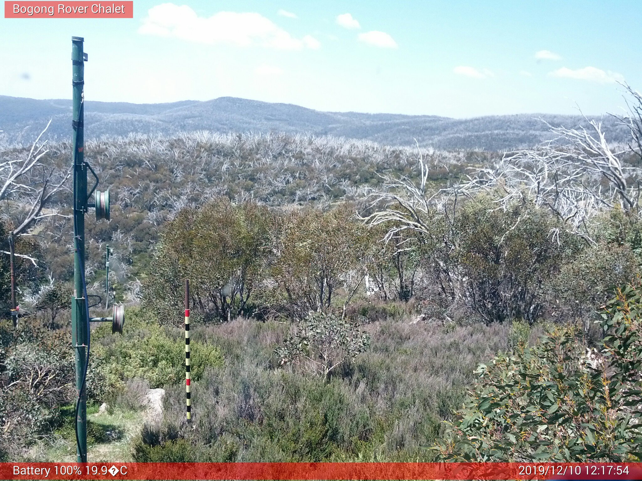 Bogong Web Cam 12:17pm Tuesday 10th of December 2019