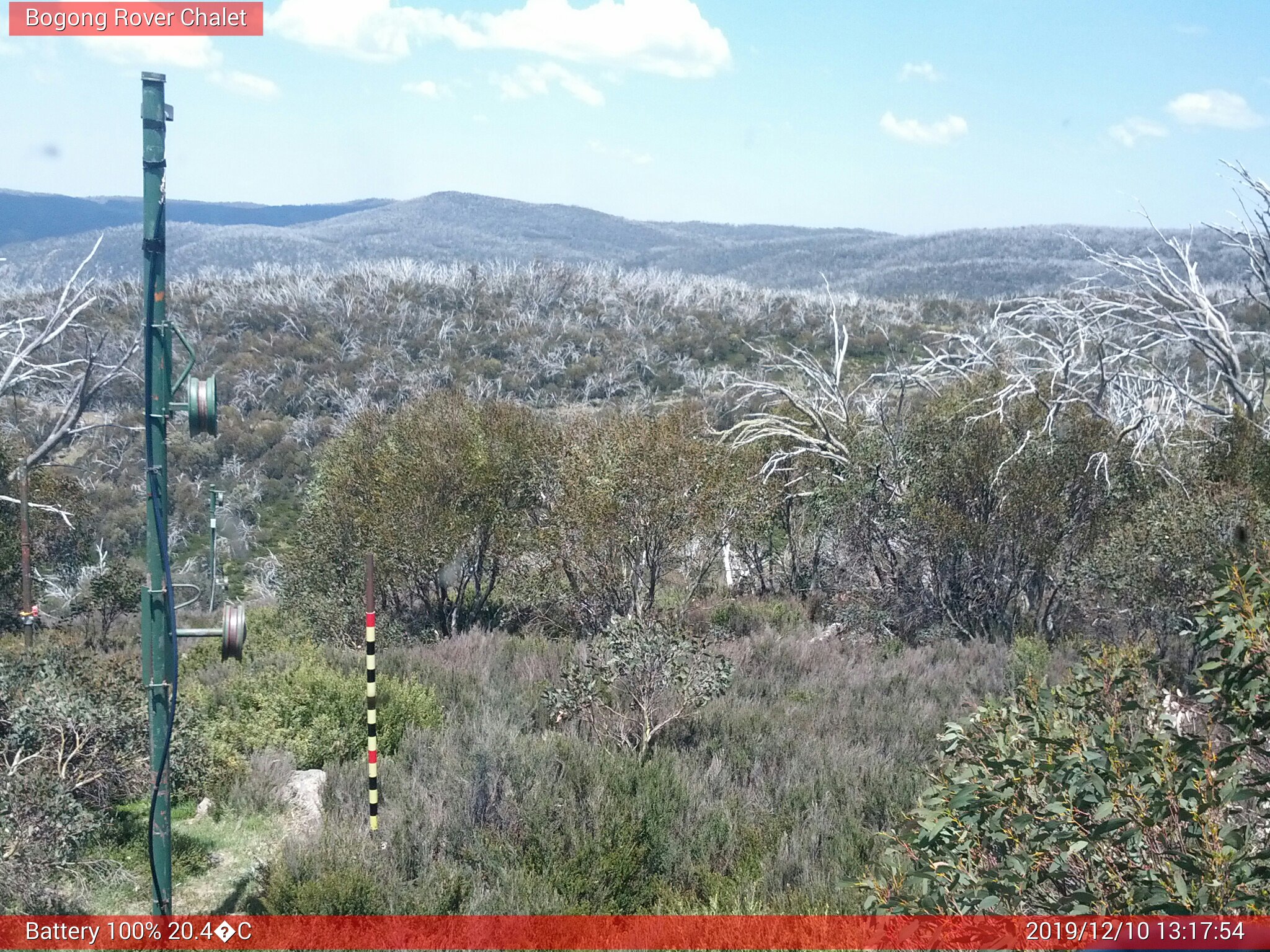 Bogong Web Cam 1:17pm Tuesday 10th of December 2019