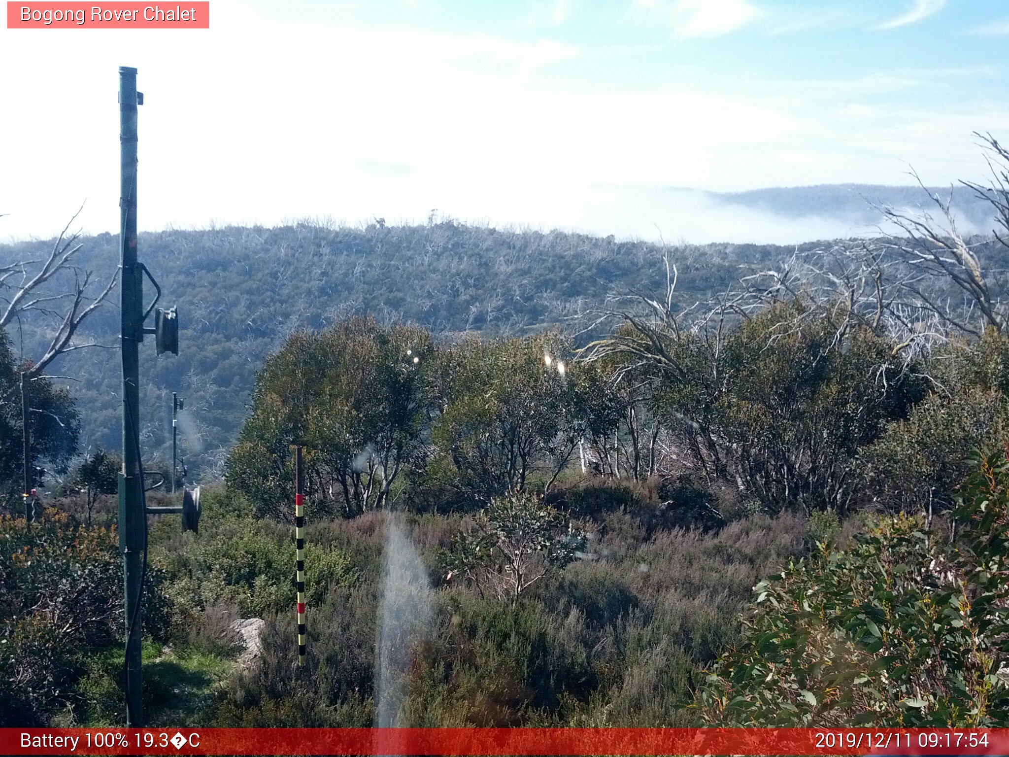 Bogong Web Cam 9:17am Wednesday 11th of December 2019