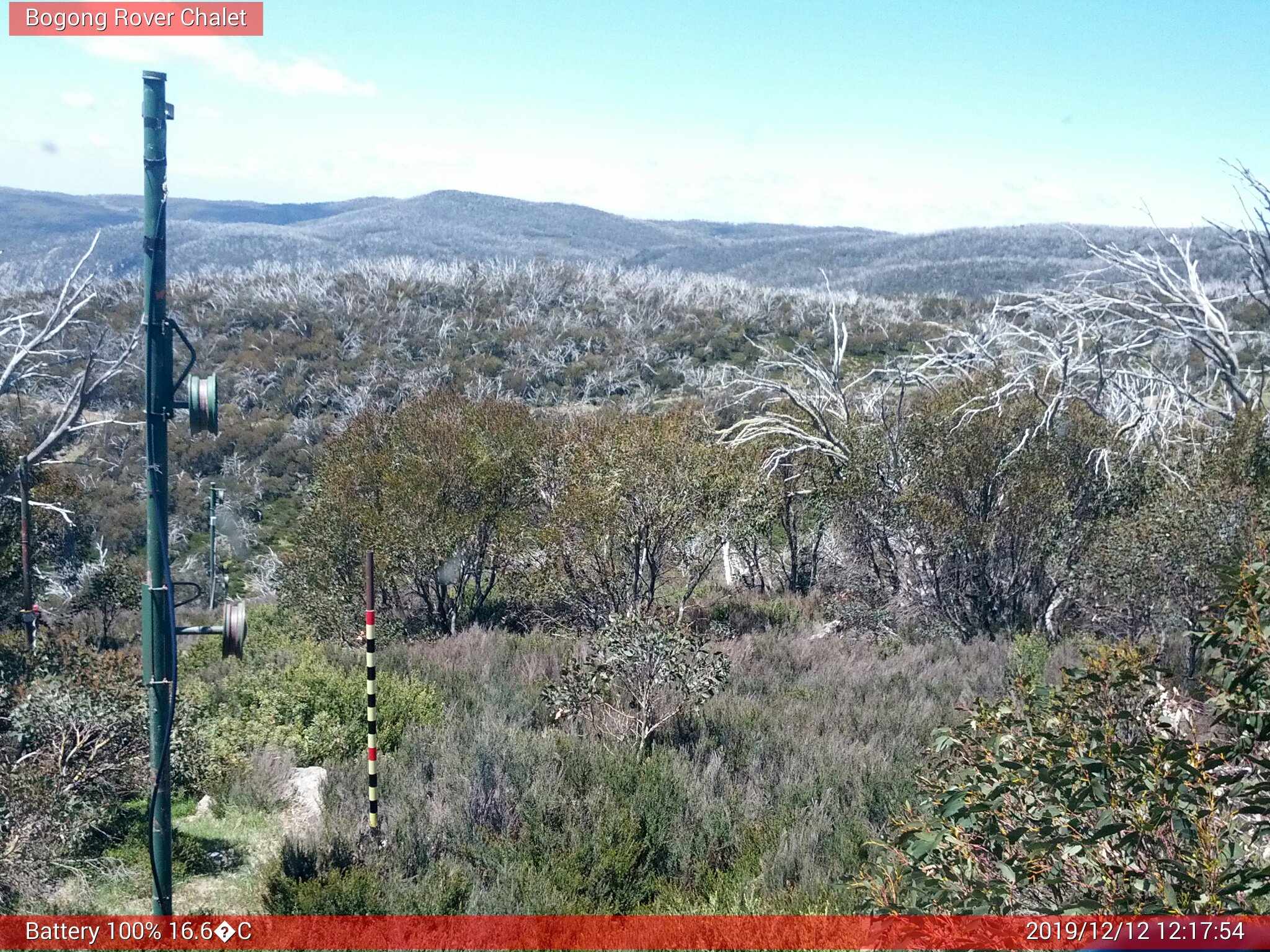 Bogong Web Cam 12:17pm Thursday 12th of December 2019