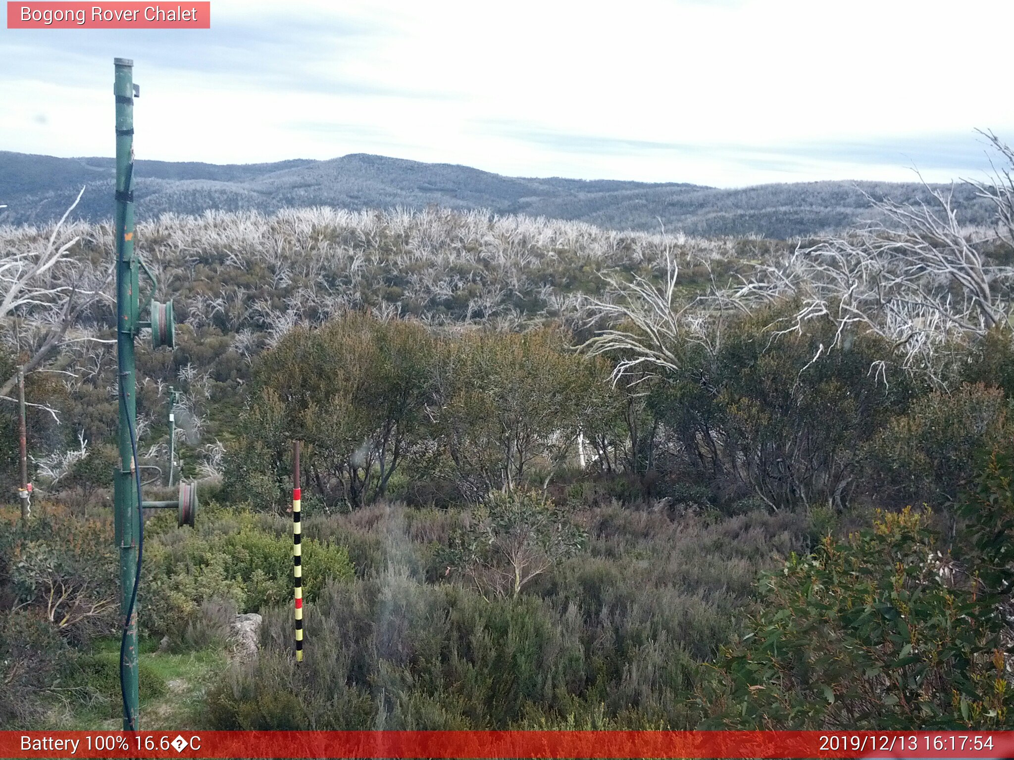 Bogong Web Cam 4:17pm Friday 13th of December 2019