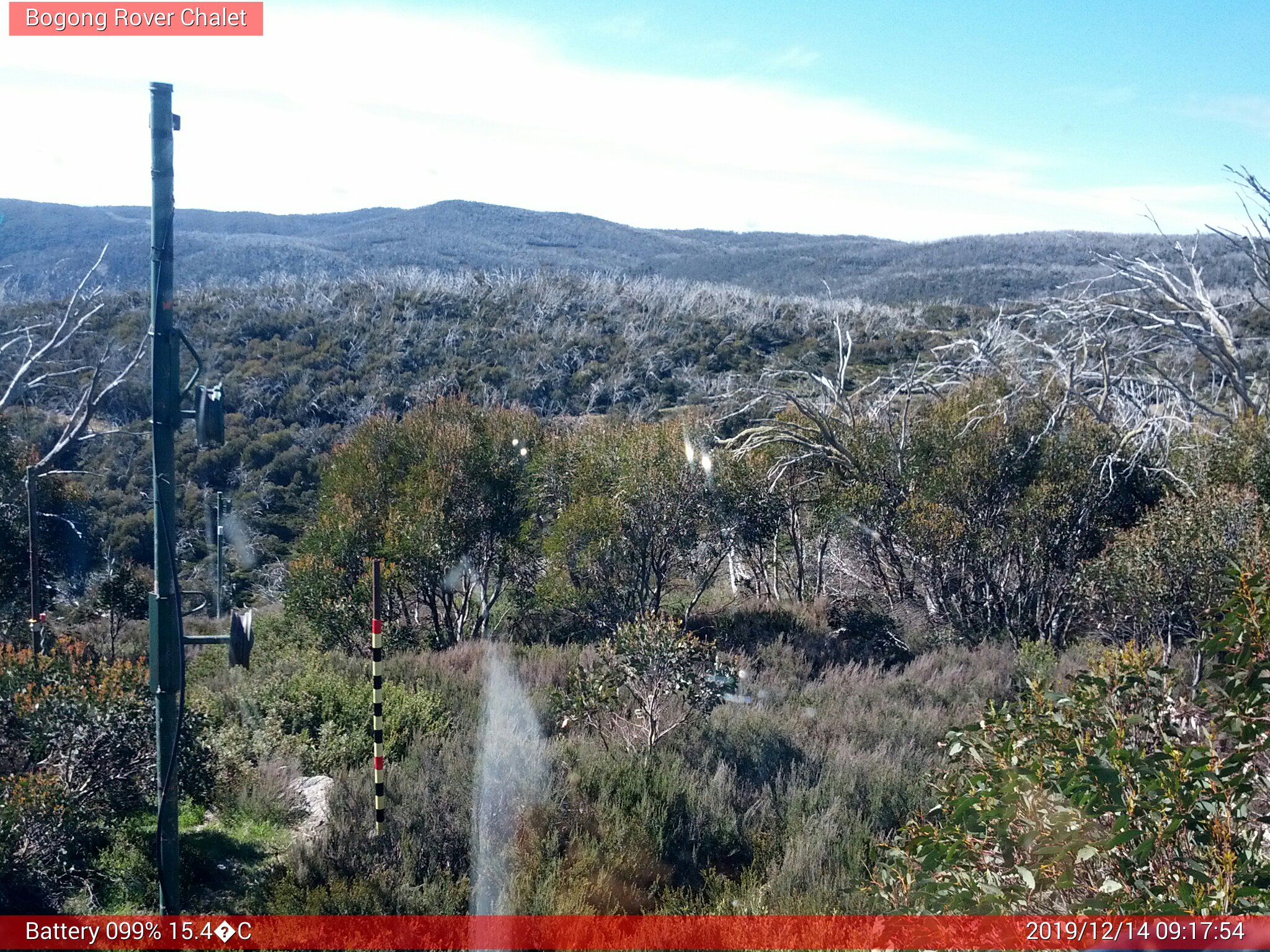 Bogong Web Cam 9:17am Saturday 14th of December 2019