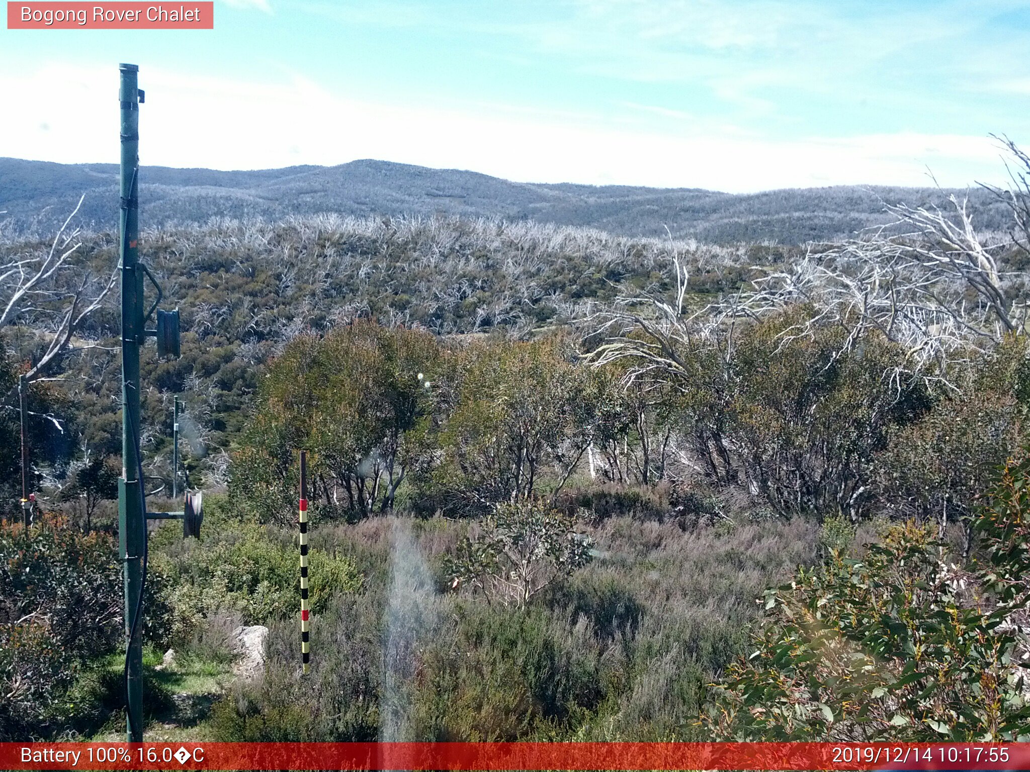 Bogong Web Cam 10:17am Saturday 14th of December 2019