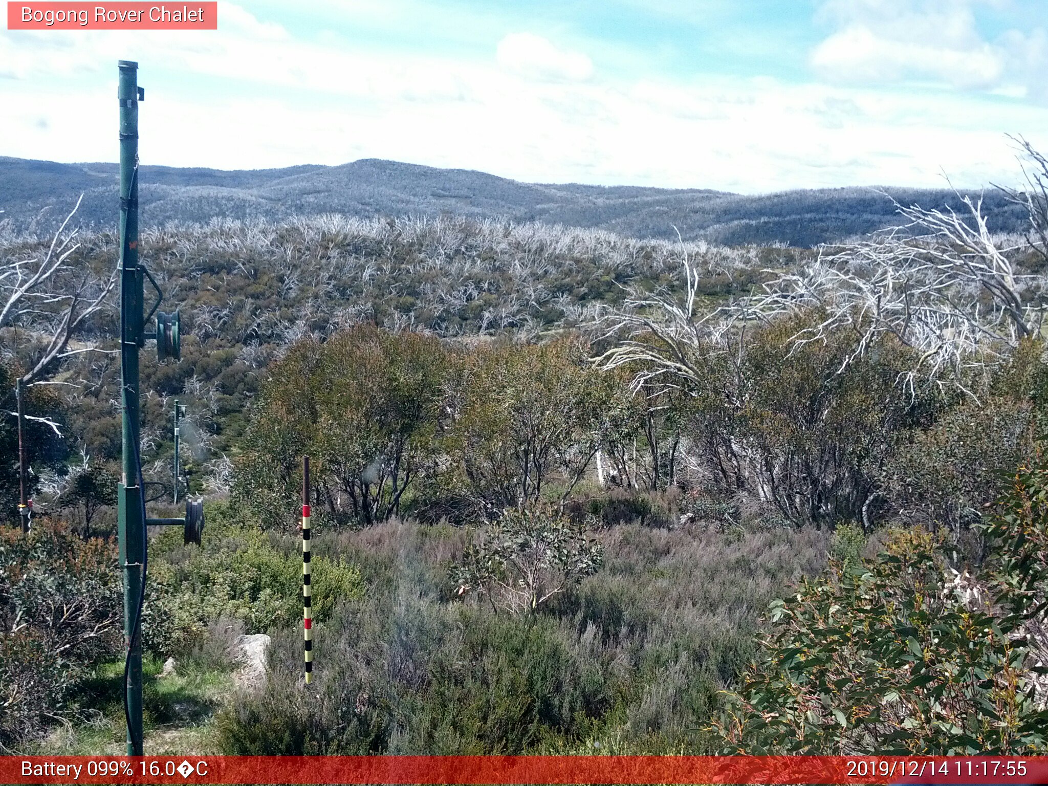 Bogong Web Cam 11:17am Saturday 14th of December 2019