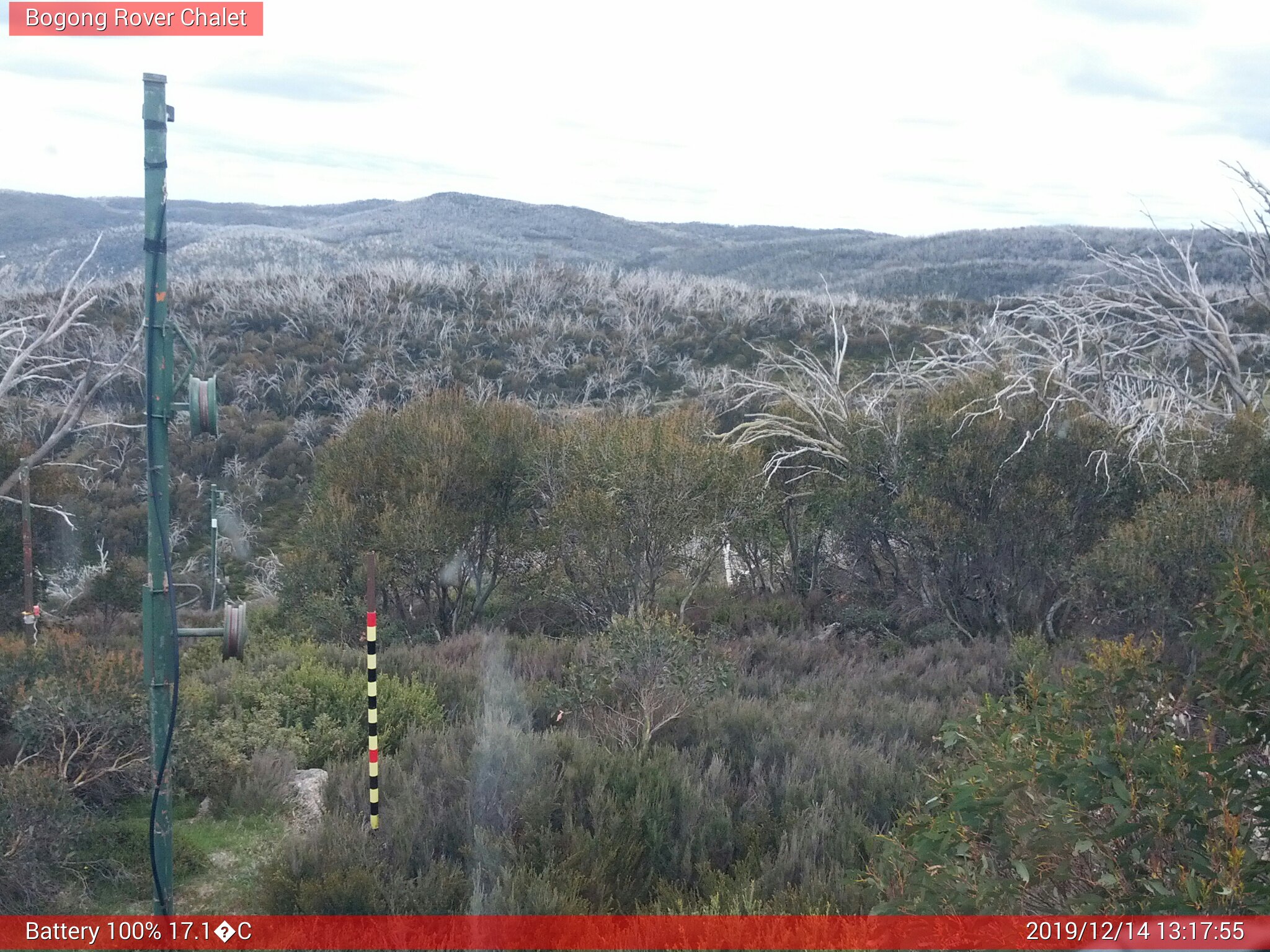 Bogong Web Cam 1:17pm Saturday 14th of December 2019