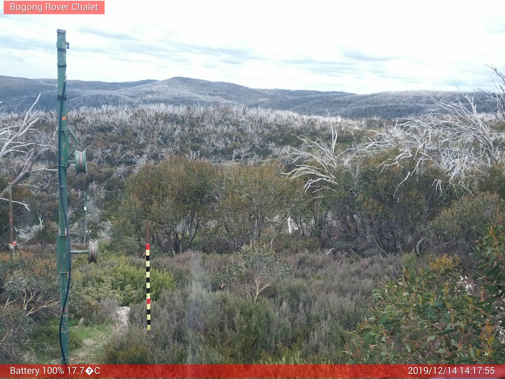 Bogong Web Cam 2:17pm Saturday 14th of December 2019