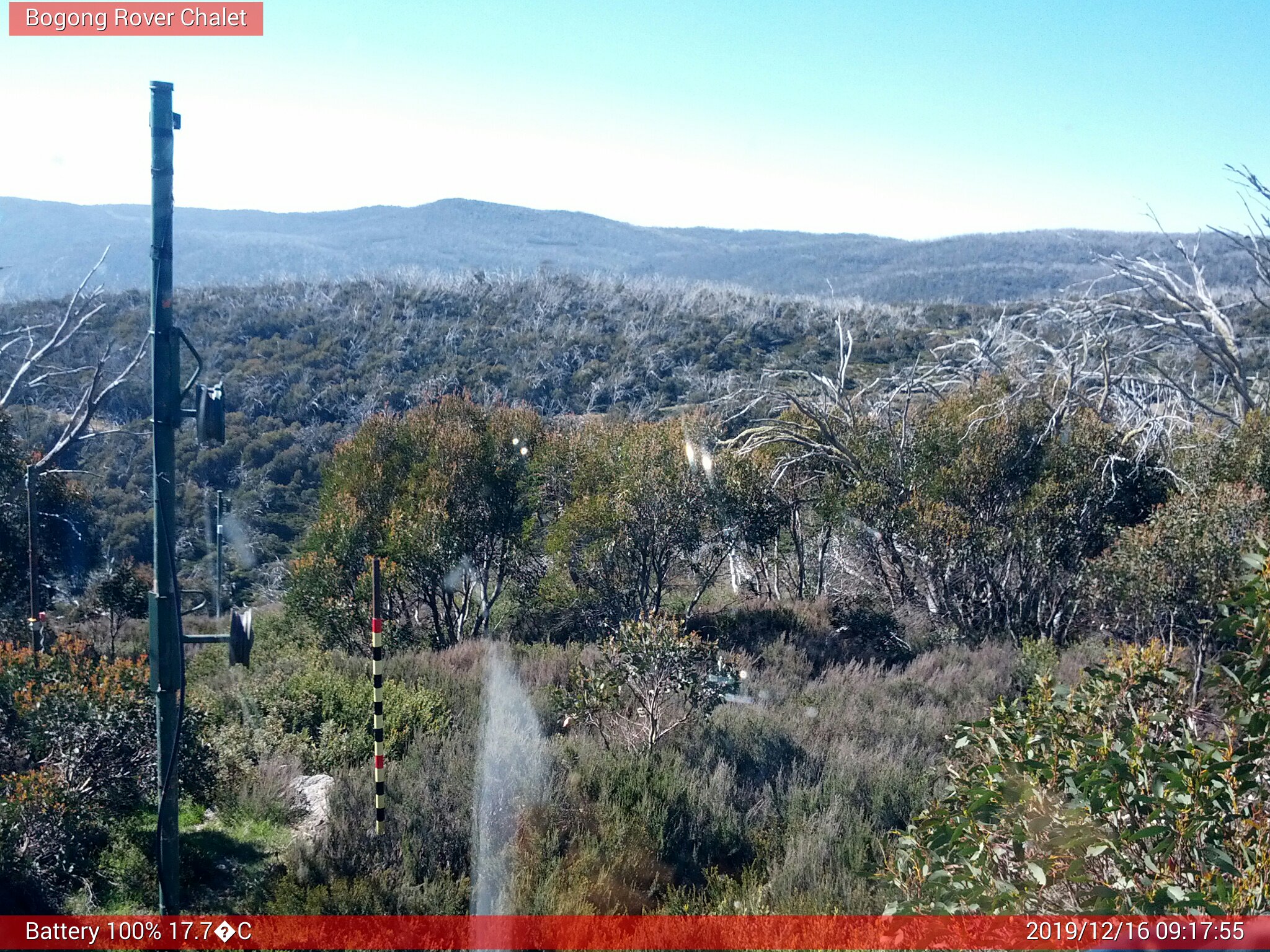 Bogong Web Cam 9:17am Monday 16th of December 2019