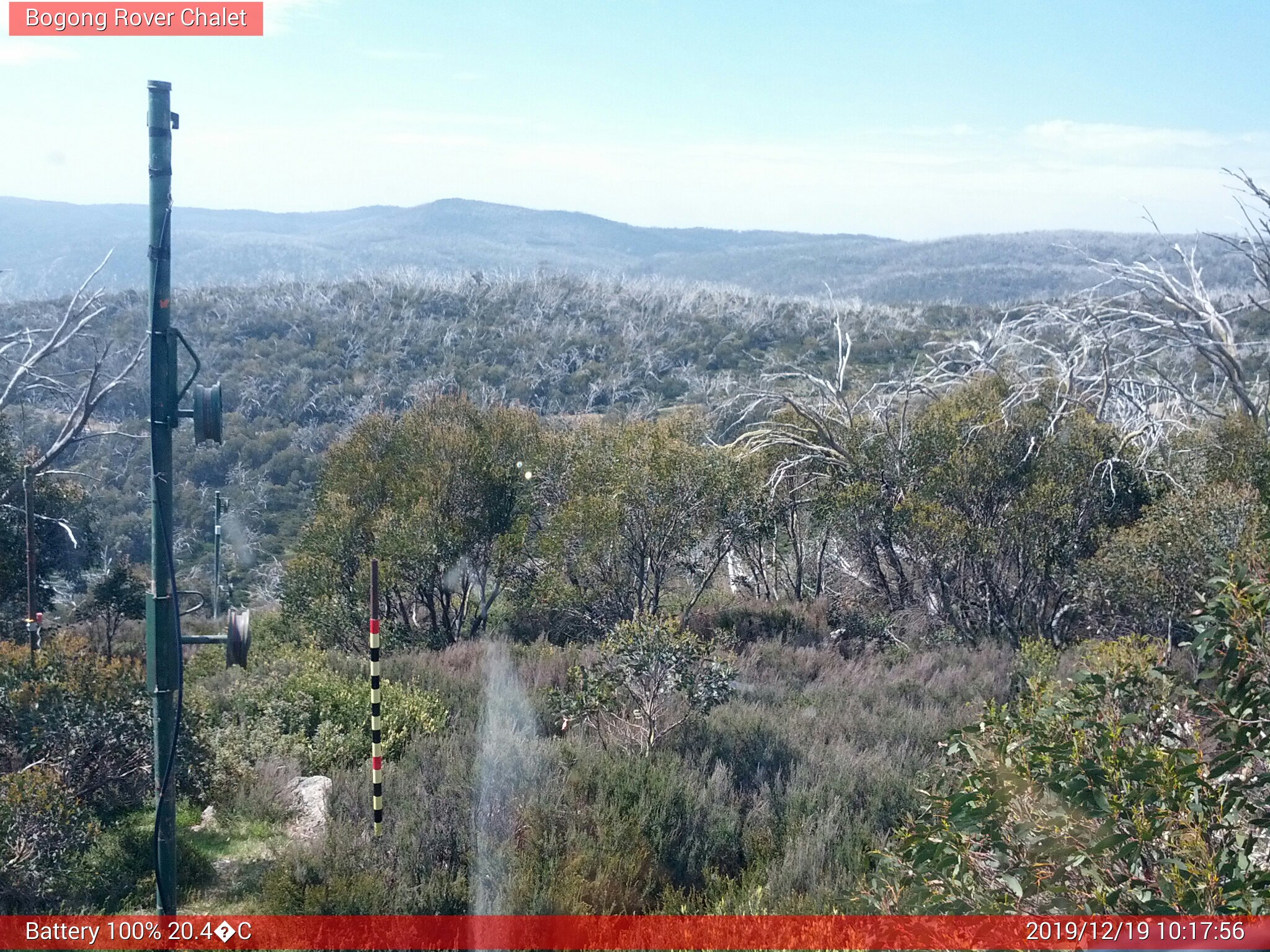 Bogong Web Cam 10:17am Thursday 19th of December 2019