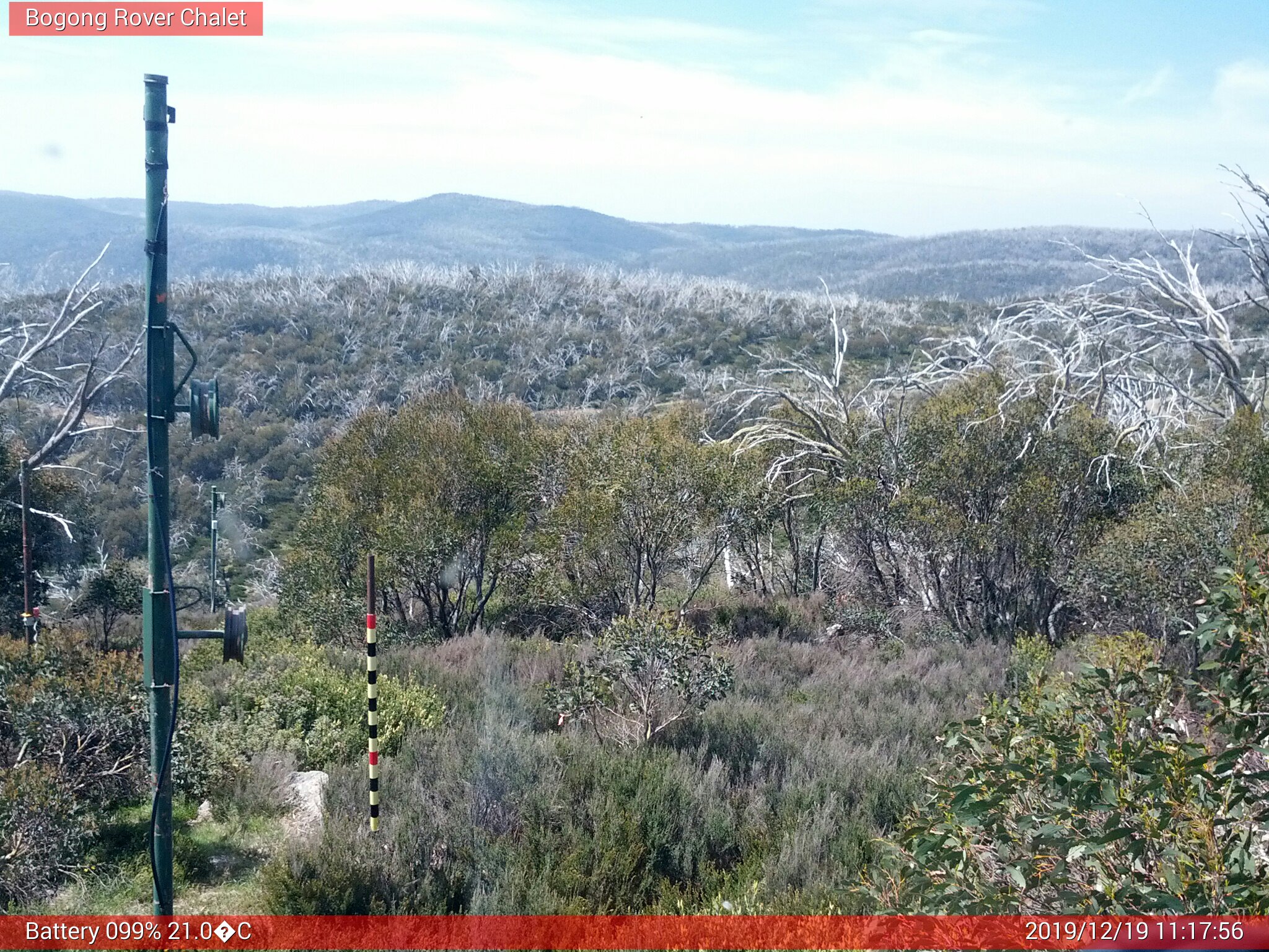 Bogong Web Cam 11:17am Thursday 19th of December 2019