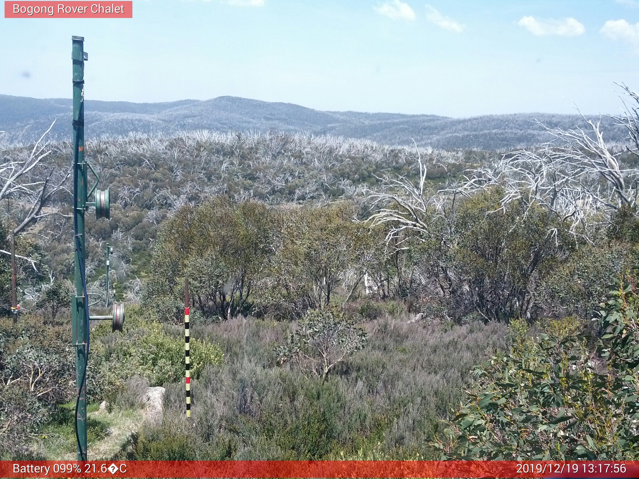 Bogong Web Cam 1:17pm Thursday 19th of December 2019