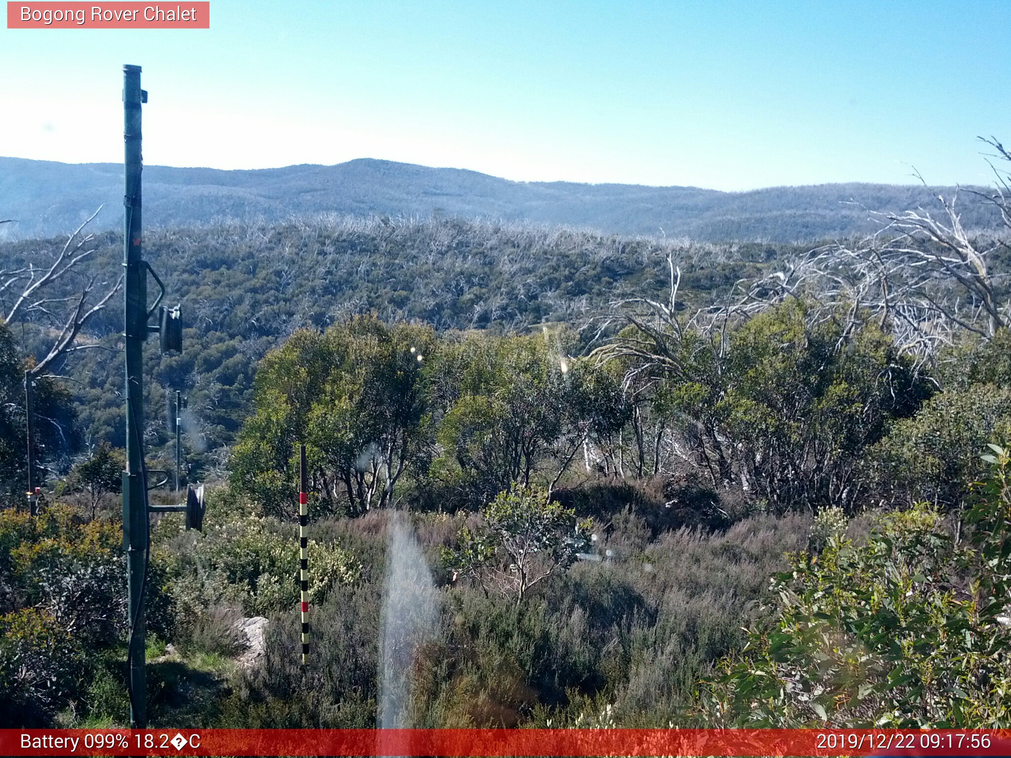 Bogong Web Cam 9:17am Sunday 22nd of December 2019