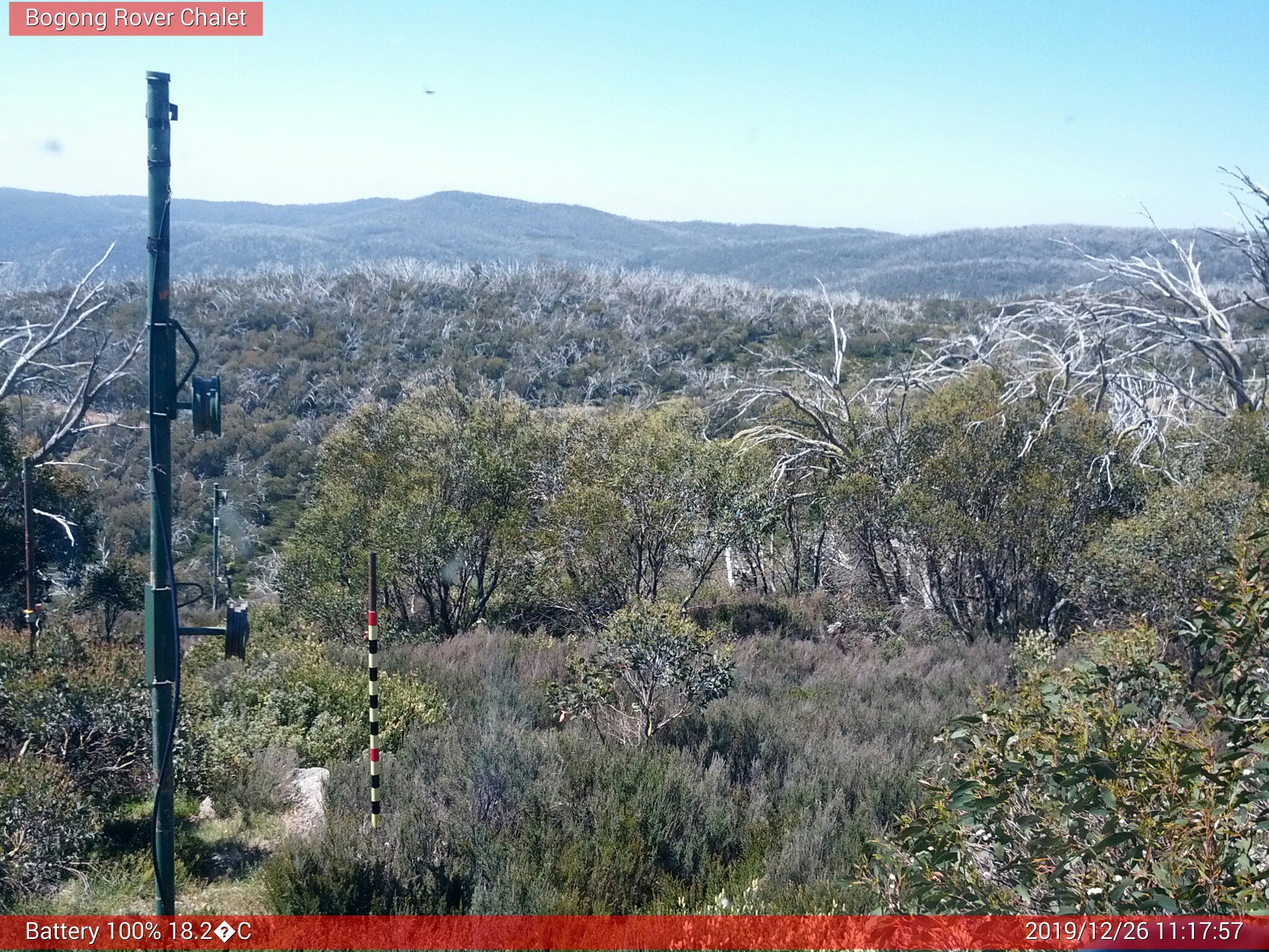 Bogong Web Cam 11:17am Thursday 26th of December 2019