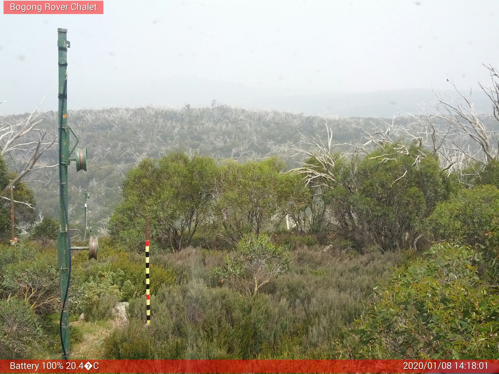 Bogong Web Cam 2:18pm Wednesday 8th of January 2020