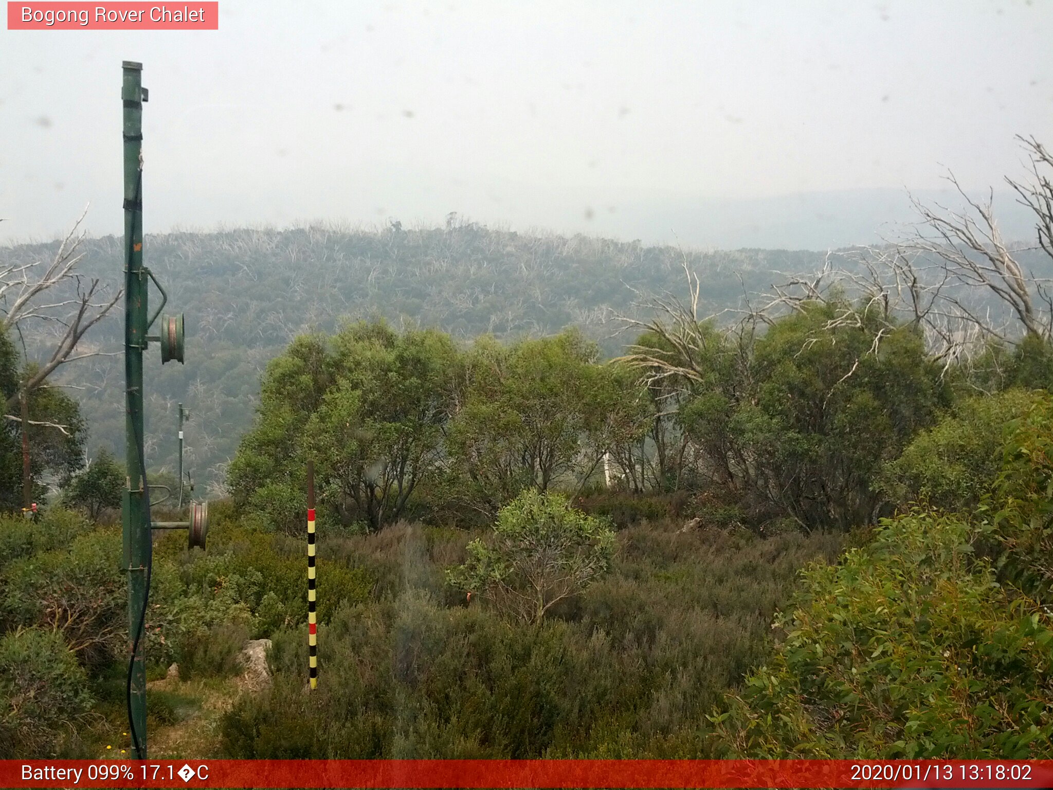 Bogong Web Cam 1:18pm Monday 13th of January 2020