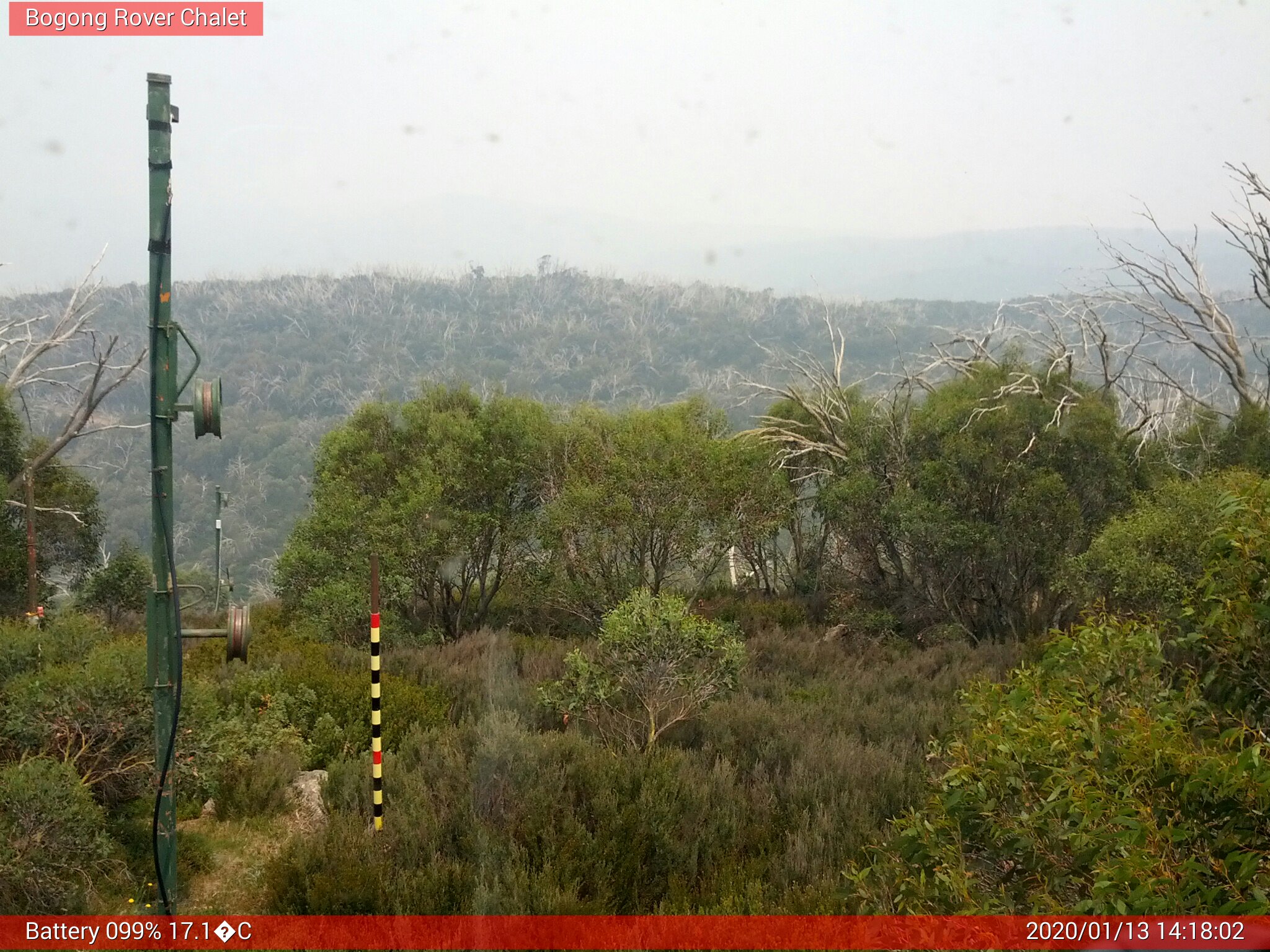 Bogong Web Cam 2:18pm Monday 13th of January 2020