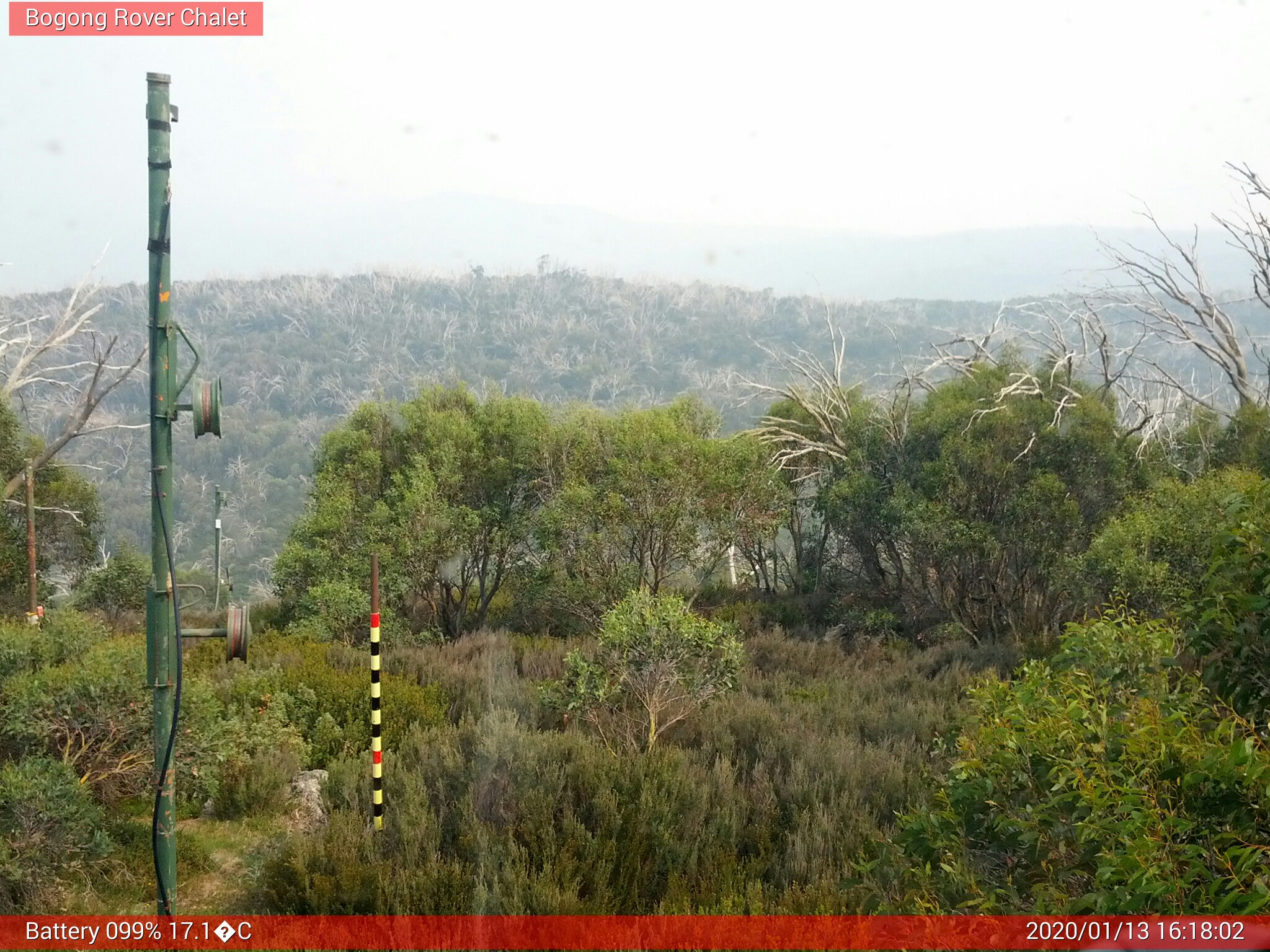 Bogong Web Cam 4:18pm Monday 13th of January 2020