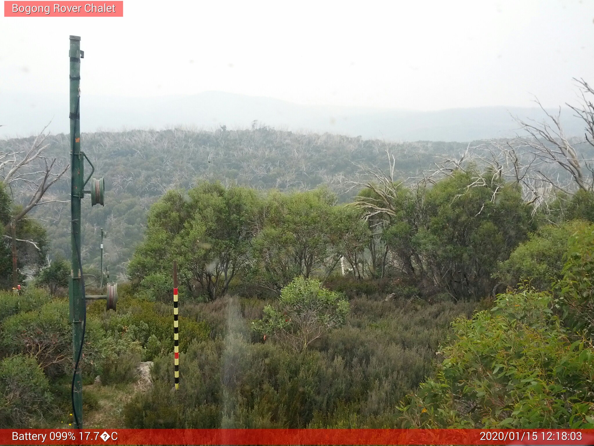 Bogong Web Cam 12:18pm Wednesday 15th of January 2020