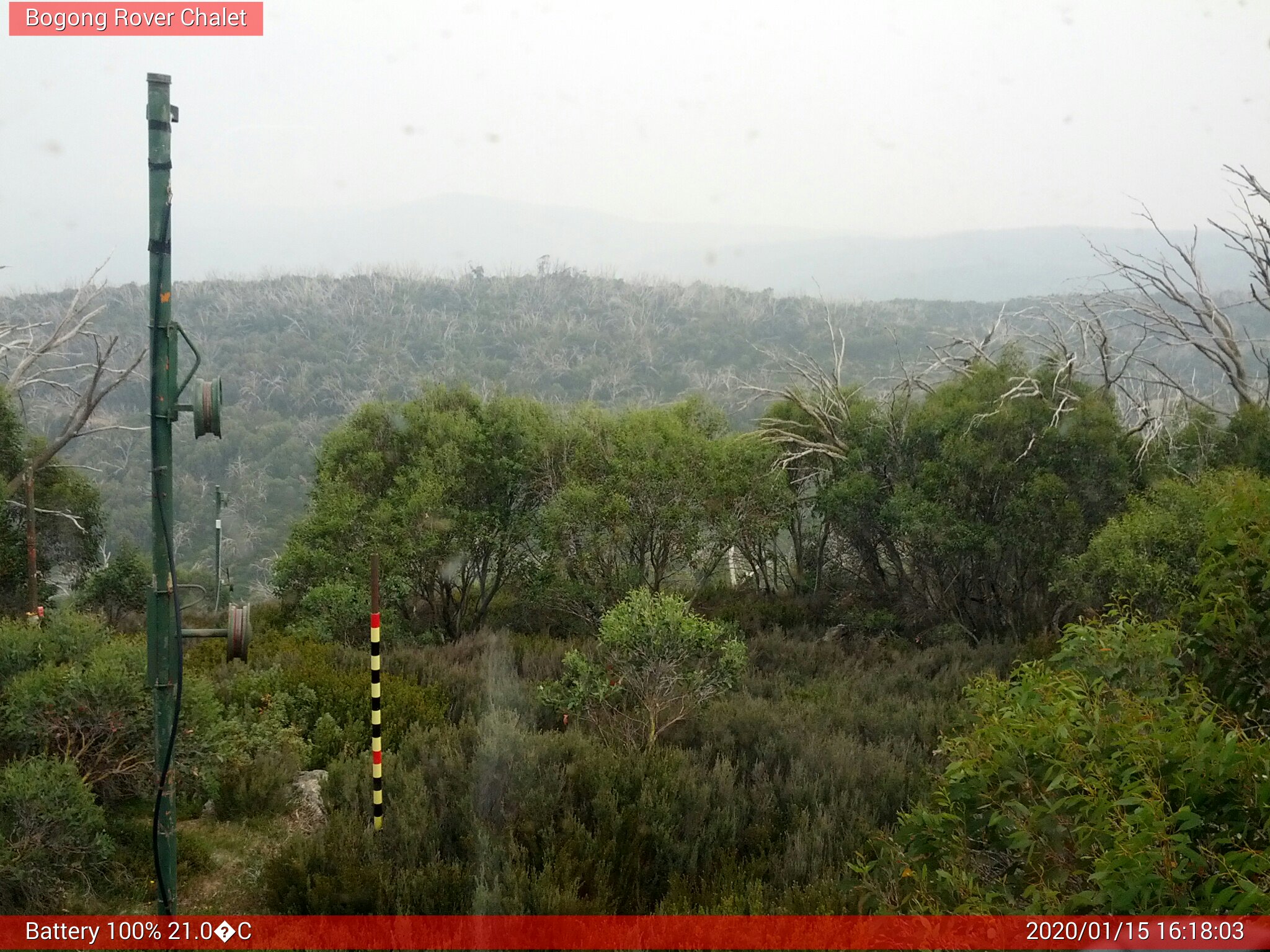 Bogong Web Cam 4:18pm Wednesday 15th of January 2020