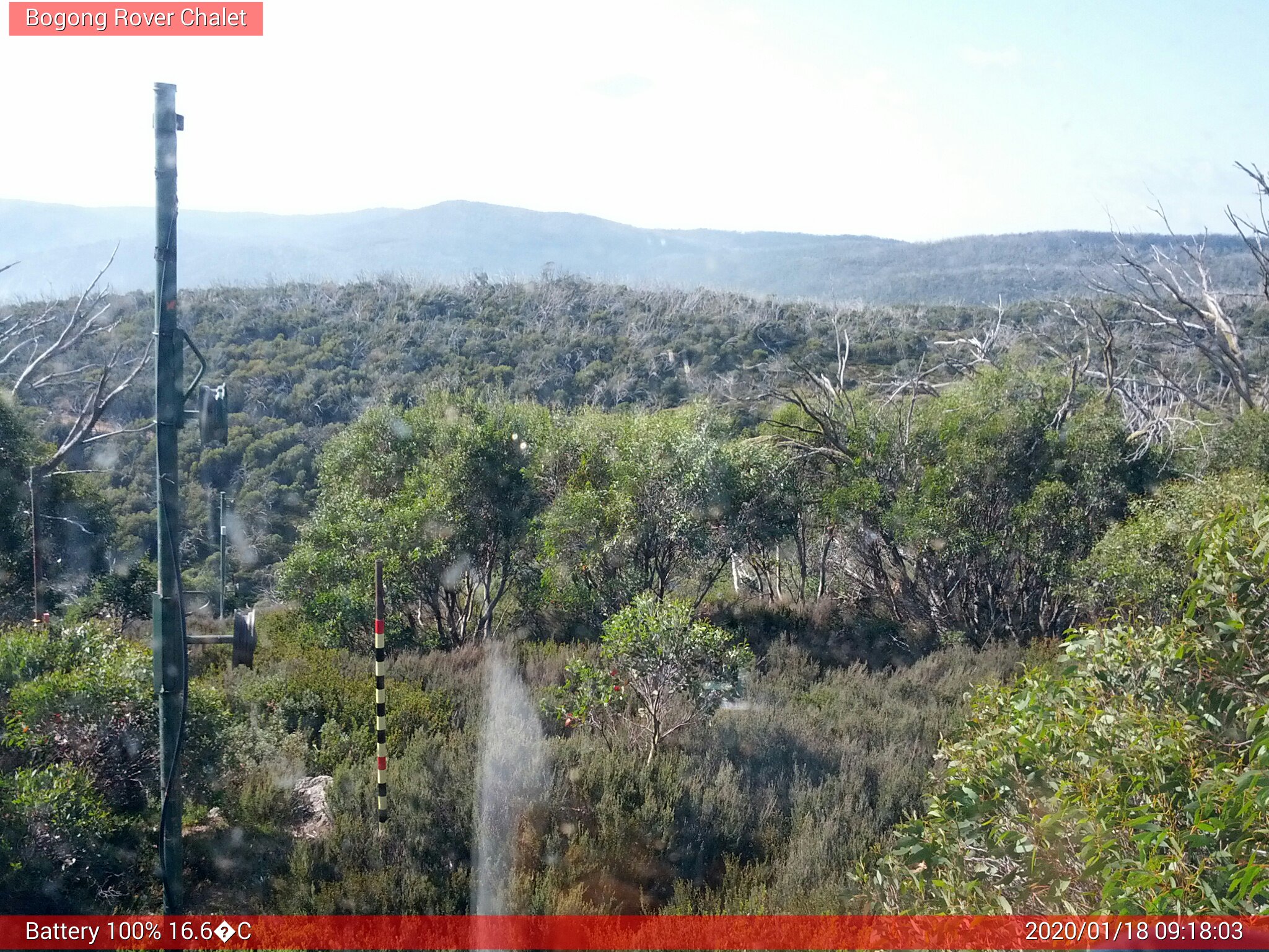 Bogong Web Cam 9:18am Saturday 18th of January 2020